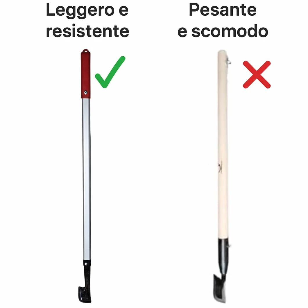 Vanghetto per Tartufi 100 cm | Manico in Alluminio Leggero, Lama Forgiata Alta Resistenza, Impugnatura Antiscivolo in ABS | Strumento Trifolatura Professionale Ergonomico (Bandiera)