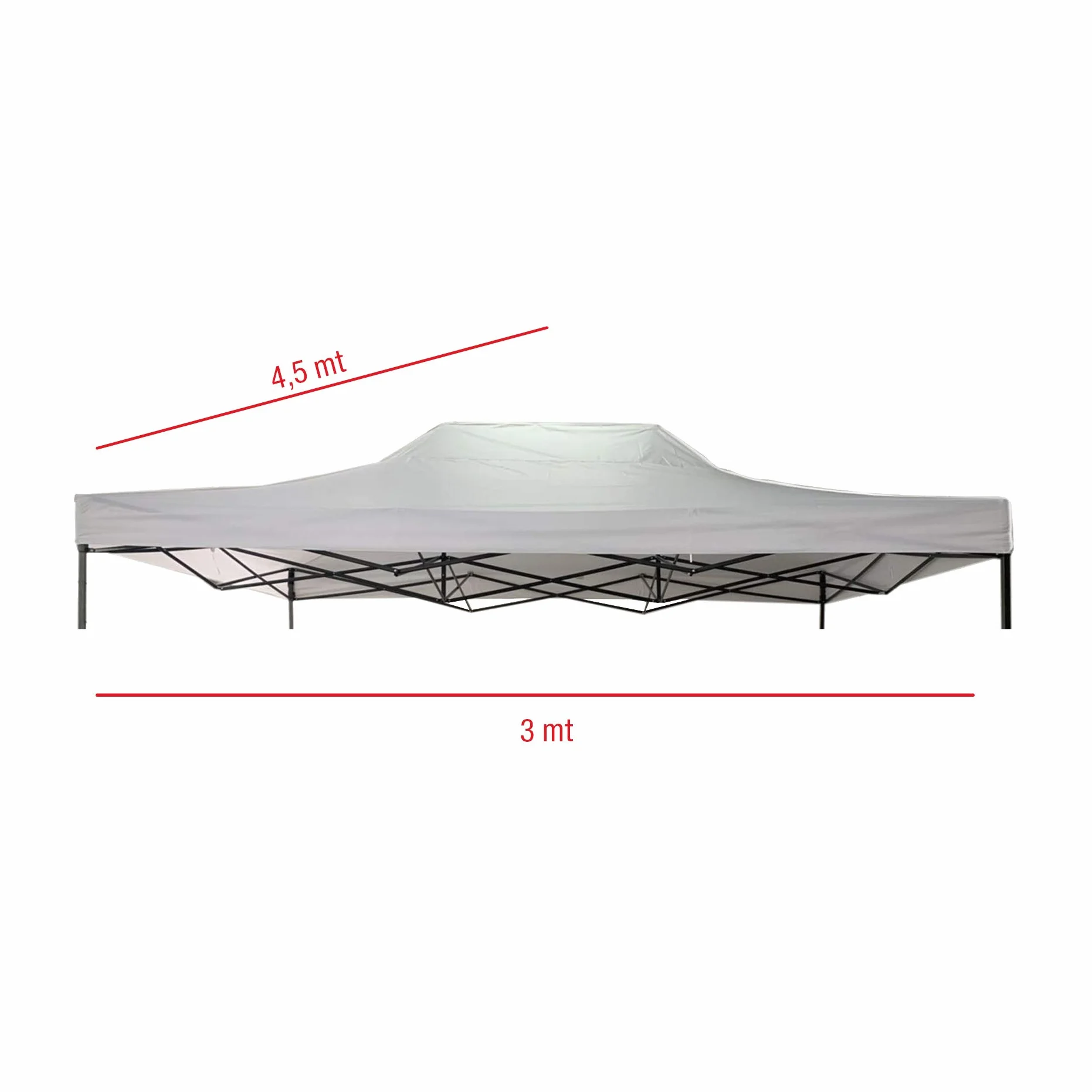 Rebecca Mobili Ricambio Gazebo Tetto Sostitutivo Bianco Poliestere 4,5x3 mt LxP
