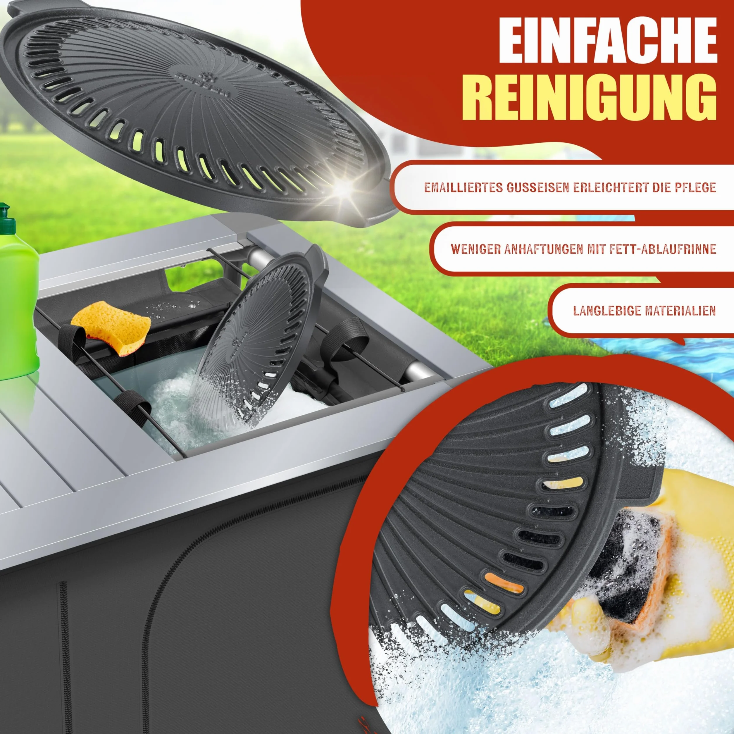 KESSER® Piastra per Forno a Razzo, Olandese, a Legna da Campeggio, Barbecue