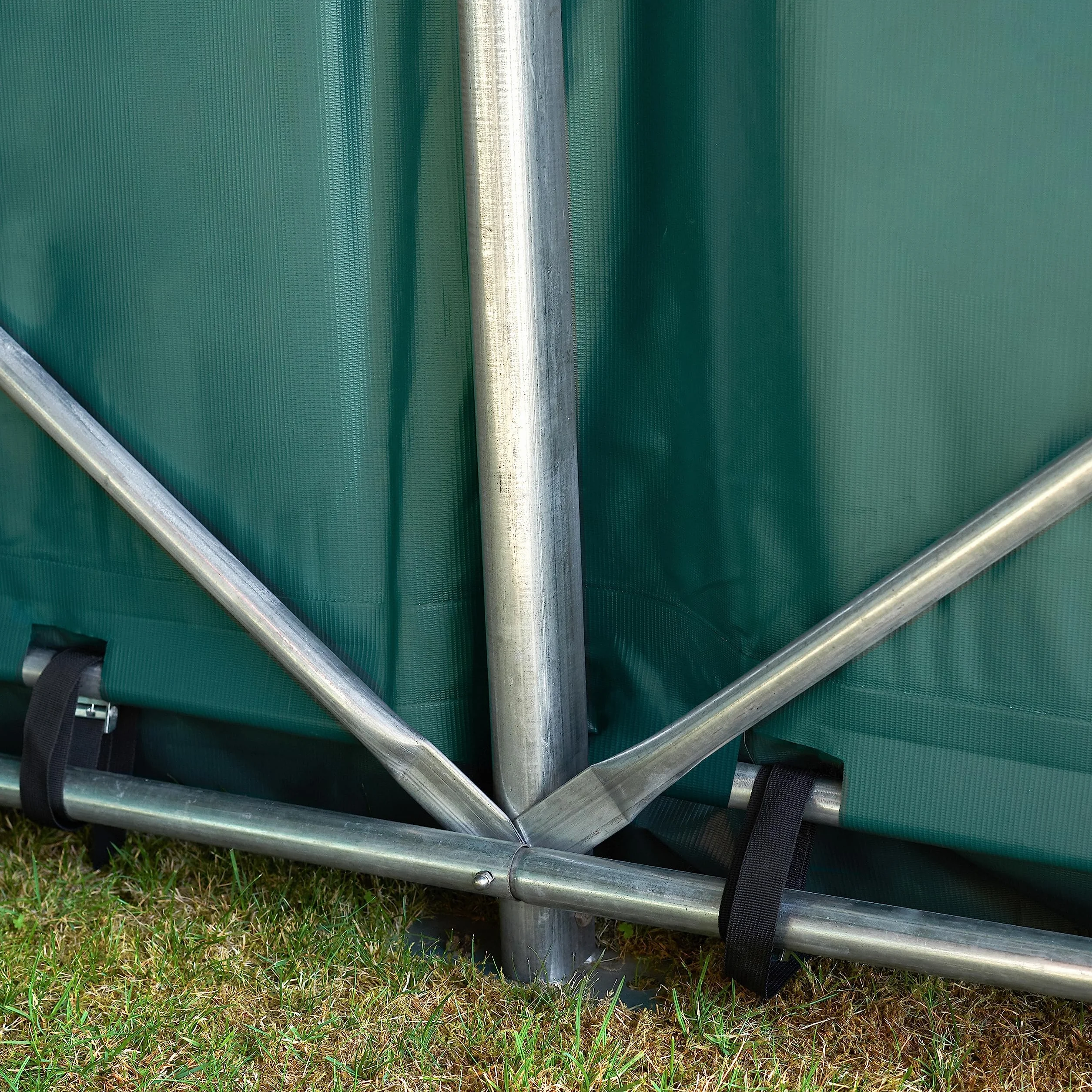 TOOLPORT Tenda da pascolo 4x4 m PVC 850 N verde, Riparo, Sottofondo morbido