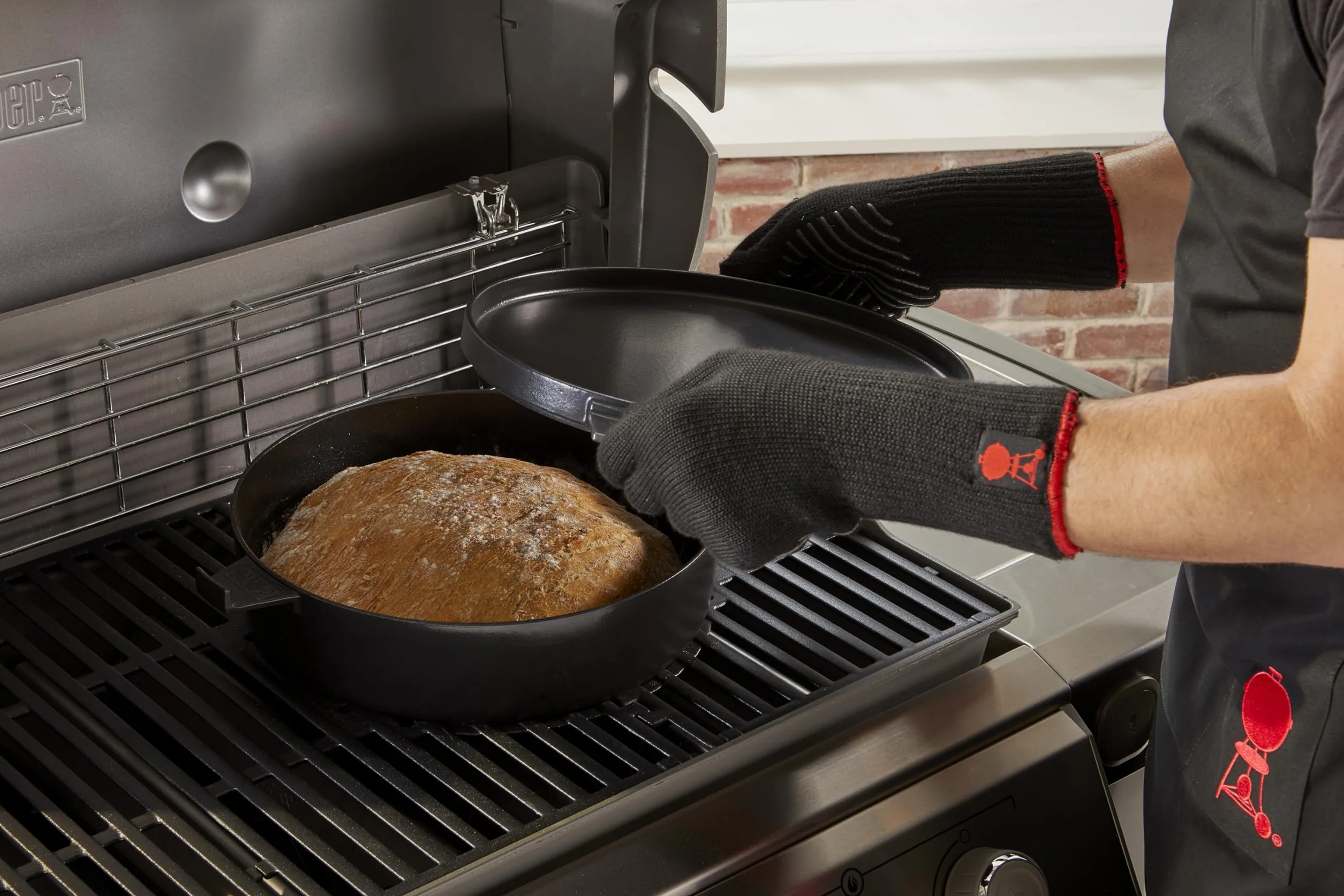 Weber Dutch Oven 2-in-1 per Sistema Gourmet BBQ/pentola in ghisa con Coperchio Utilizzabile Come Padella – Nero (8857)