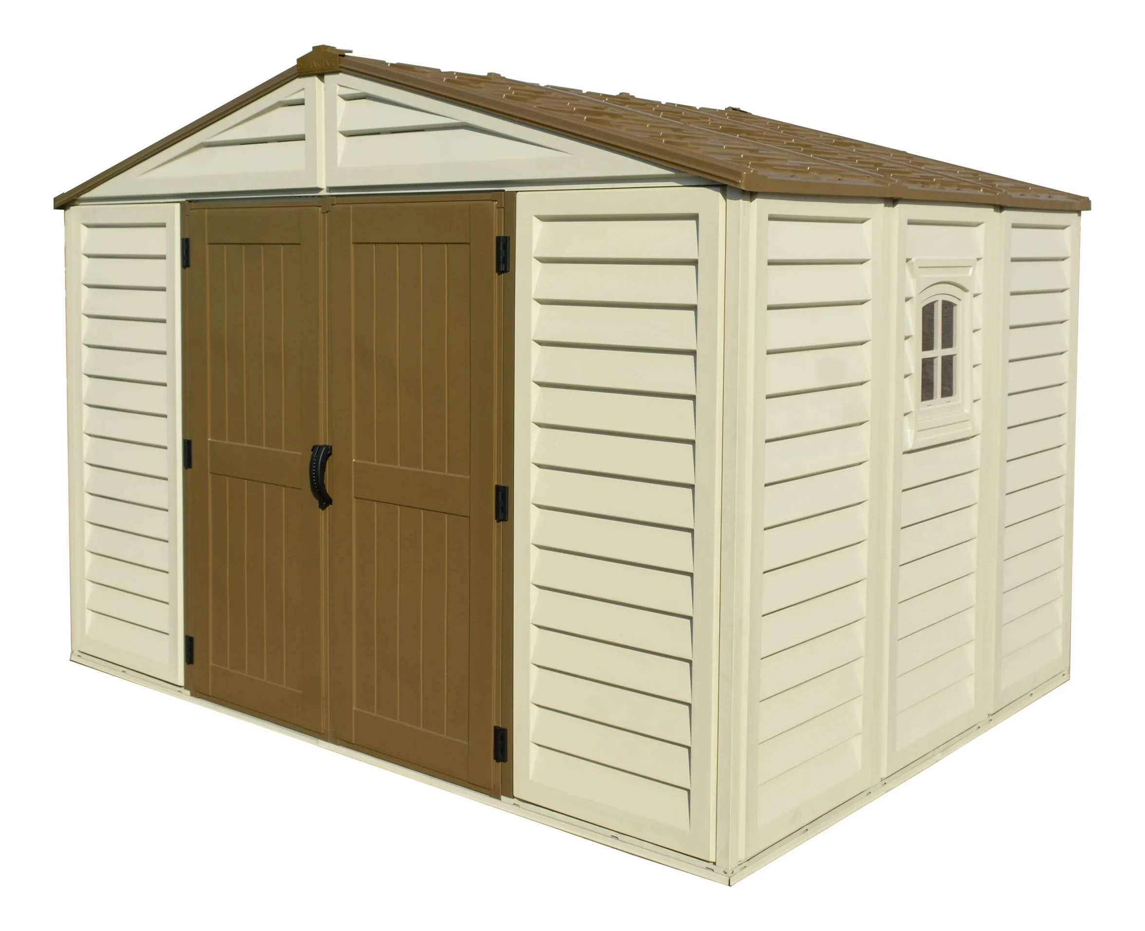 Duramax WoodBridge Plus, Dimensioni esterne (LxPxH): 324,8 x 247 x 233,2 cm — Beige e marrone