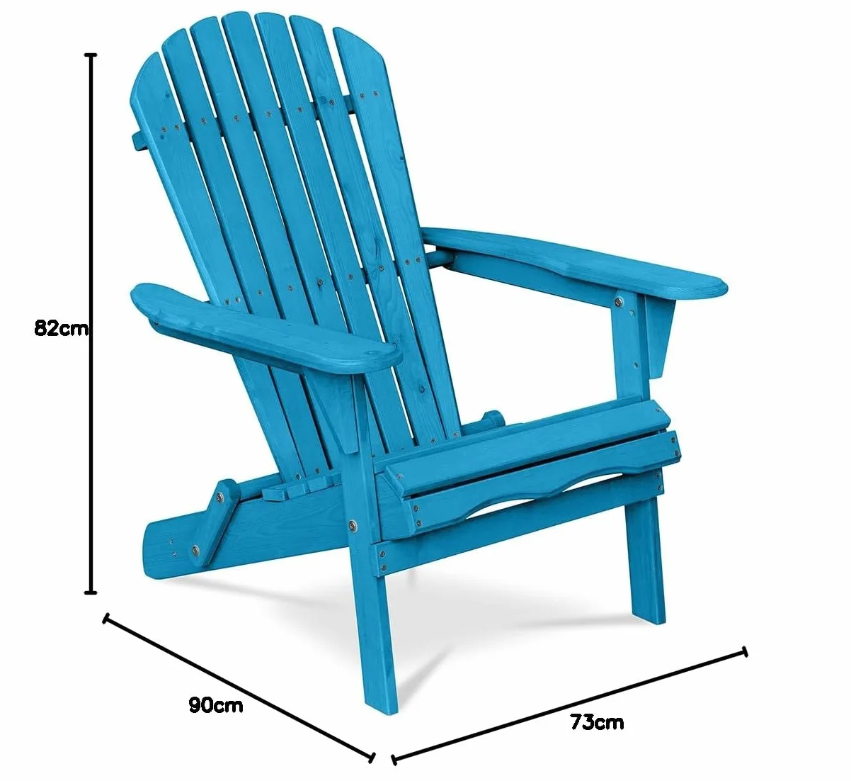 Sedia da Esterno in Legno con Braccioli - Sedia da Giardino Adirondack - Adirondack Turchese