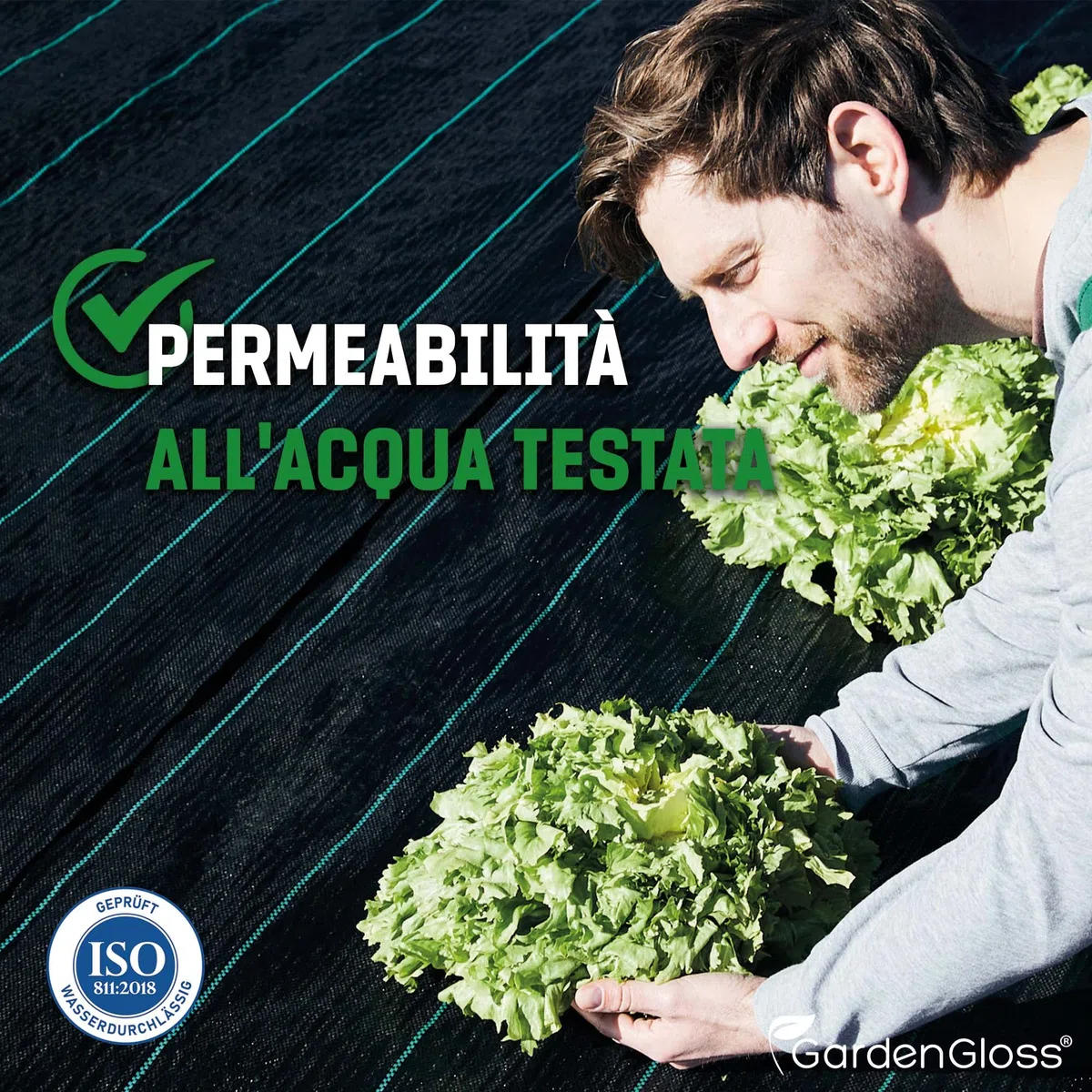 GardenGloss 50m² Telo Pacciamatura Contro Erbe Infestanti 100g/m² Resistente Strappo Permeabile Acqua Elevata Resistenza UV Nero Orto 50m x 1m 1 Rotolo