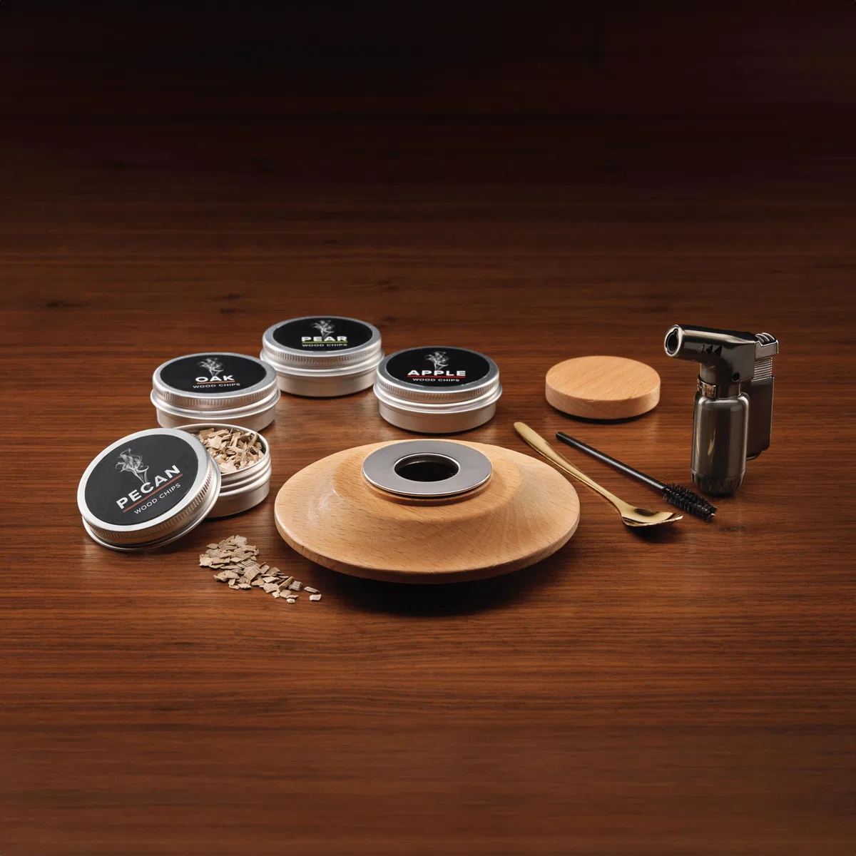 Connoisseur Creations - Set di affumicatori per whisky, accessori per la combustione del legno