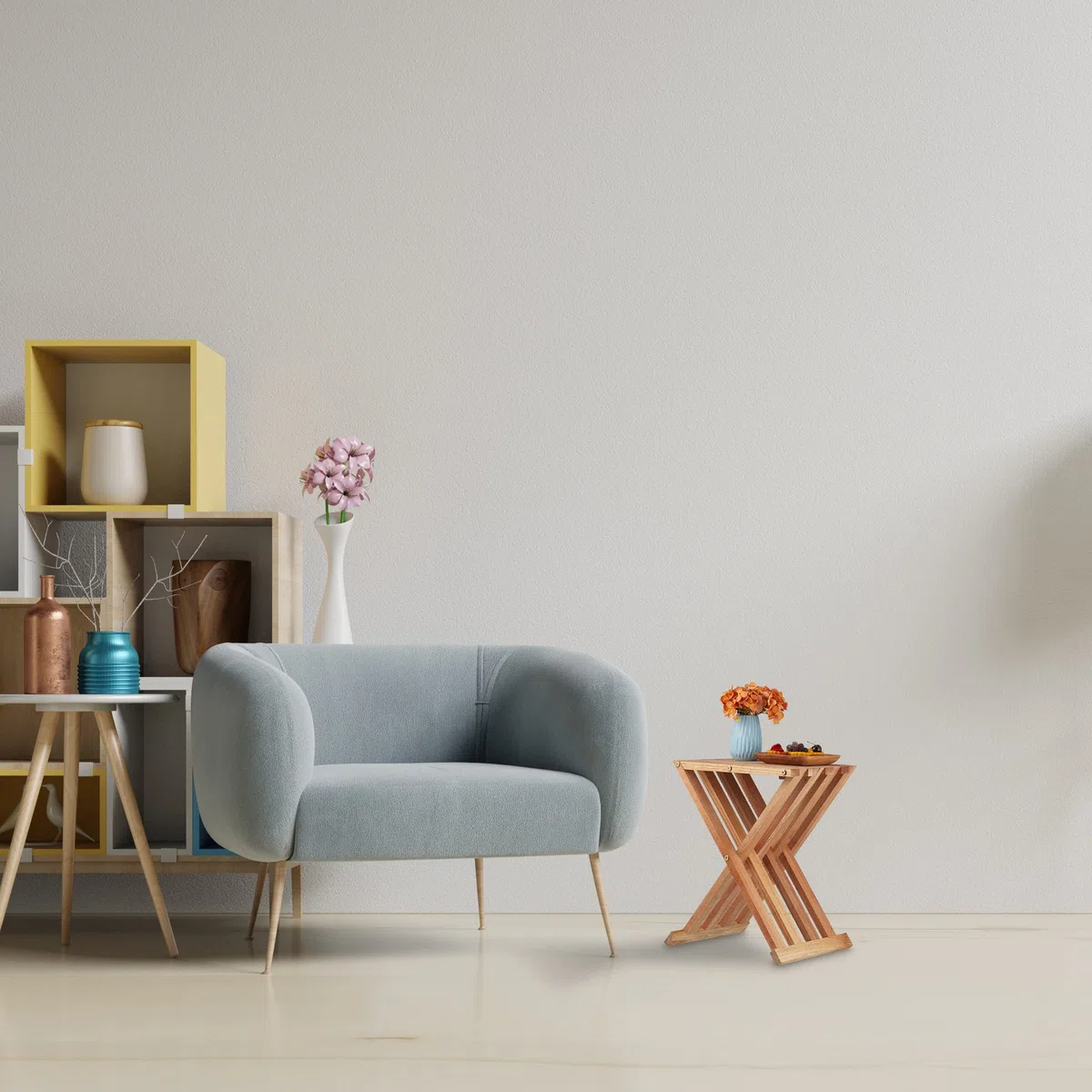 Relaxdays Tavolino Pieghevole Legno Noce 44,5x34x28 cm Marrone Naturale