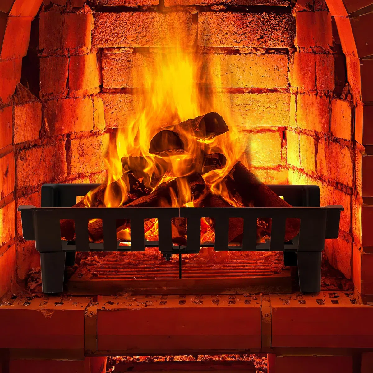 Griglia per caminetto 45,5 x 30,5 x 13 cm mensola in legno supporto per legna da ardere