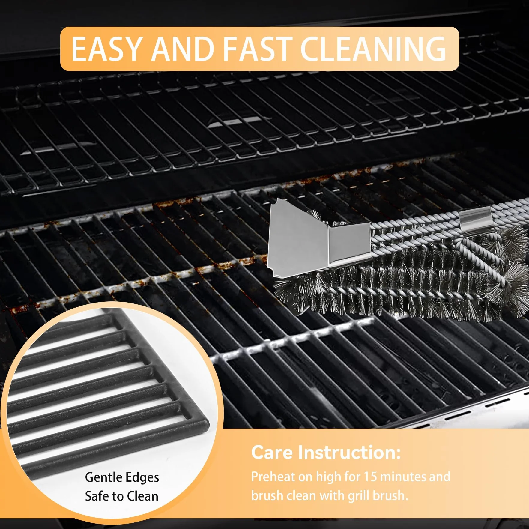 Griglie in ghisa da 44,5 x 30 cm 7638 per barbecue Weber Spirit 300 Serie E310, E320, E330, S310, S320, S330, SP320 (con pulsanti anteriori), 7527 7639 Griglia per barbecue a gas RÖSLE VIDERO G3