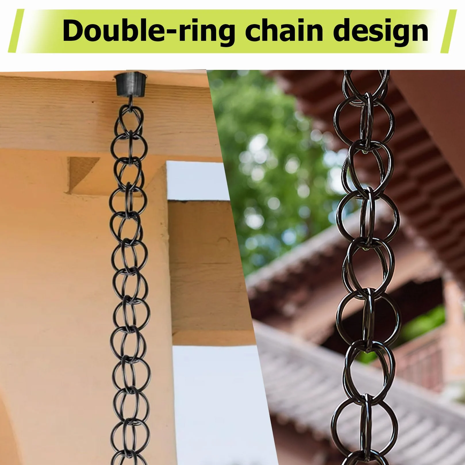 Catene Antipioggia per Grondaie,Catena Antipioggia per Grondaie,Drenaggio ad Alta Efficienza,Pratica ed Elegante,Ricambio Perfetto per Pluviali,Per Giardino Casa Gazebo Esterno Tettoia Copertura 8ft