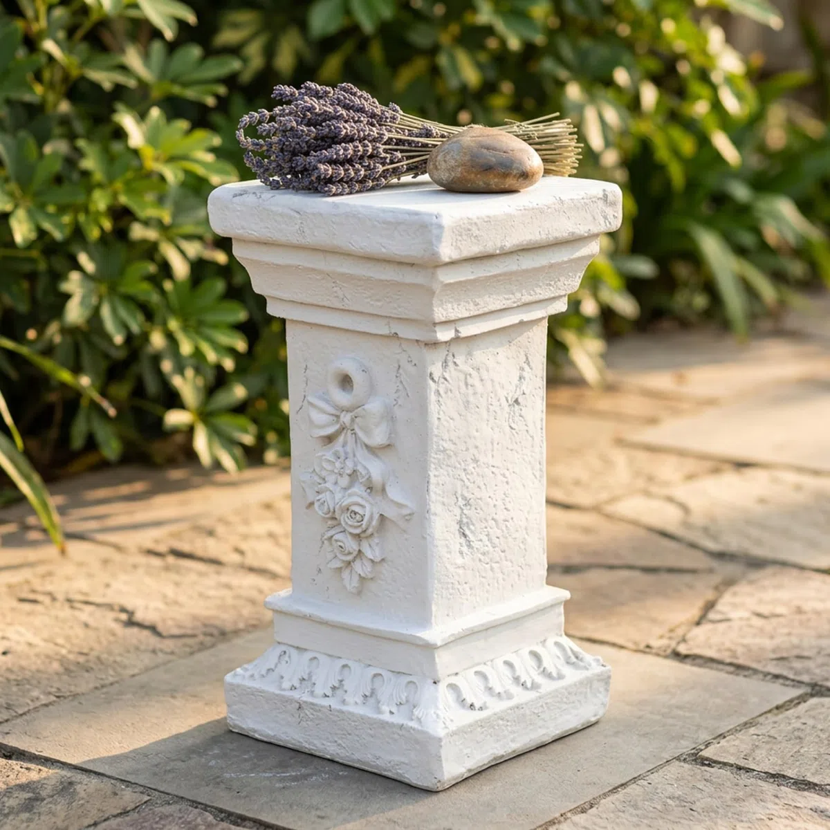 Piedistallo colonna in resina per statue vasi fiori 11,81x6,69 pollici