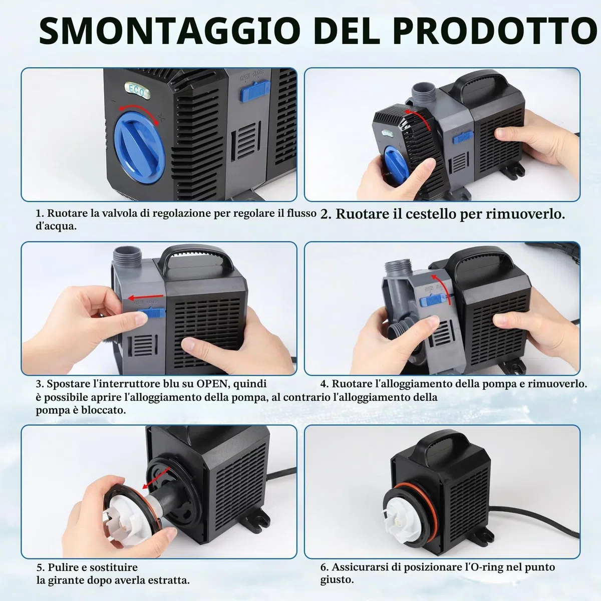 EXLECO Super Eco Pompa per Filtro a Laghetto 3000L/H 10W - Risparmio Energetico per Stagno o Acquario CTP-2800