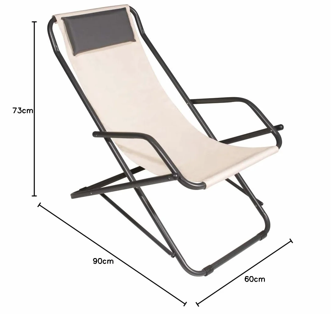 VERDELOOK Formentera Poltrona Sedia a Dondolo 90x60x73 cm Ecru Made in Italy