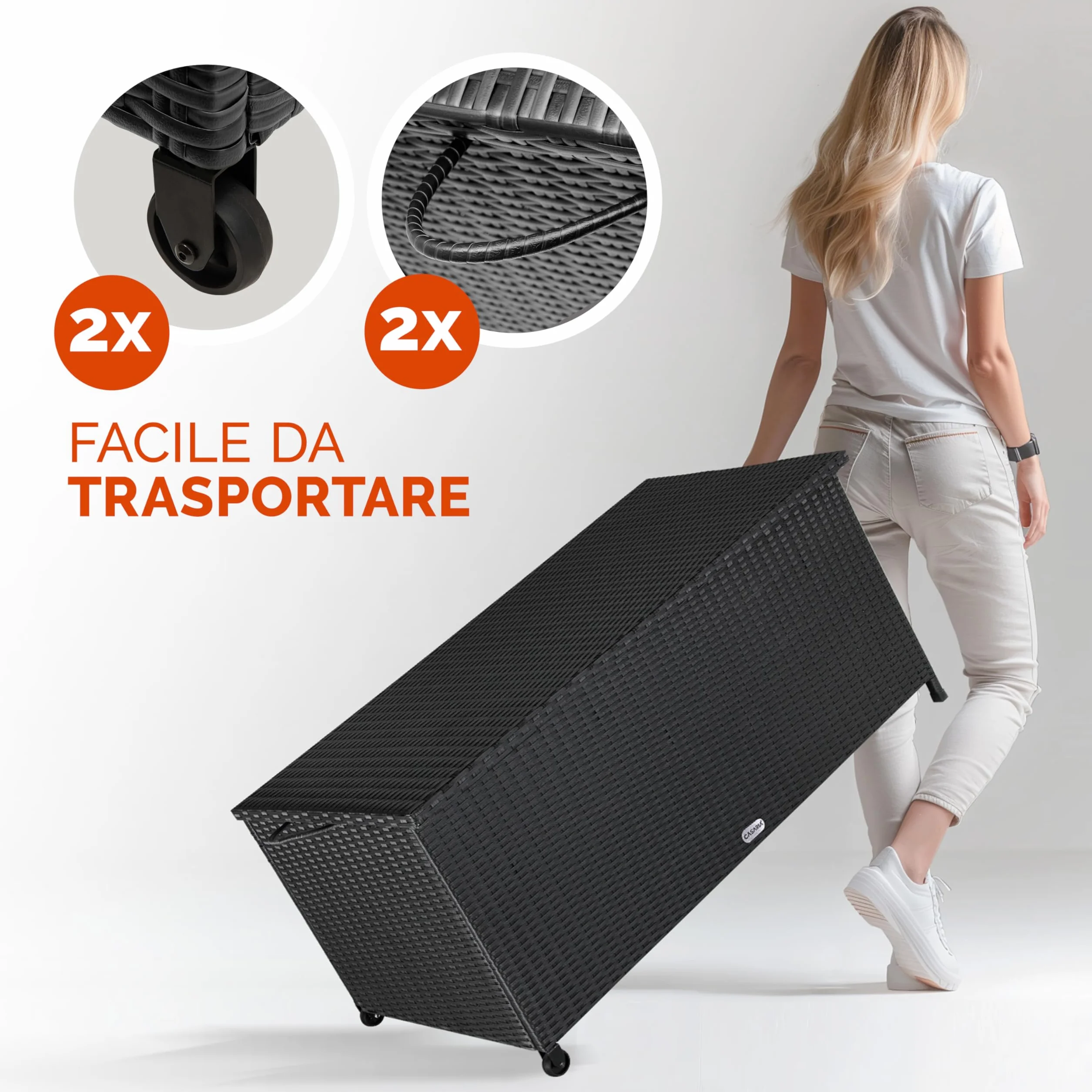 Casaria Baule da Esterno XXL 117x53x60cm 270L Impermeabile Resistente Contenitore Giardino