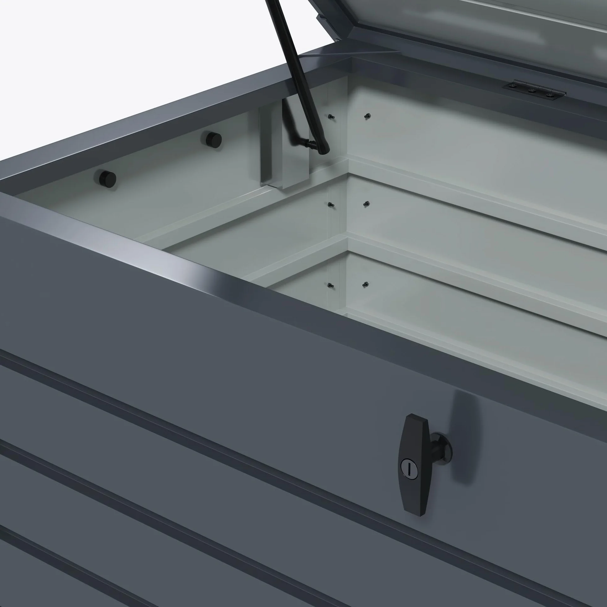 Outsunny Baule da Giardino 311L Acciaio Zincato 120x62x66 cm Grigio Scuro