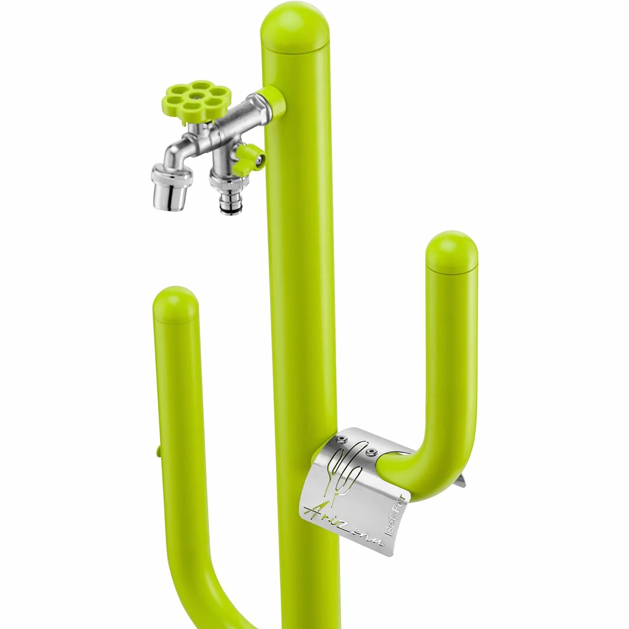 Fontana a colonna Arizona 42/ARZ completa di impianto, doppio rubinetto e porta tubo (VERDE ACIDO)