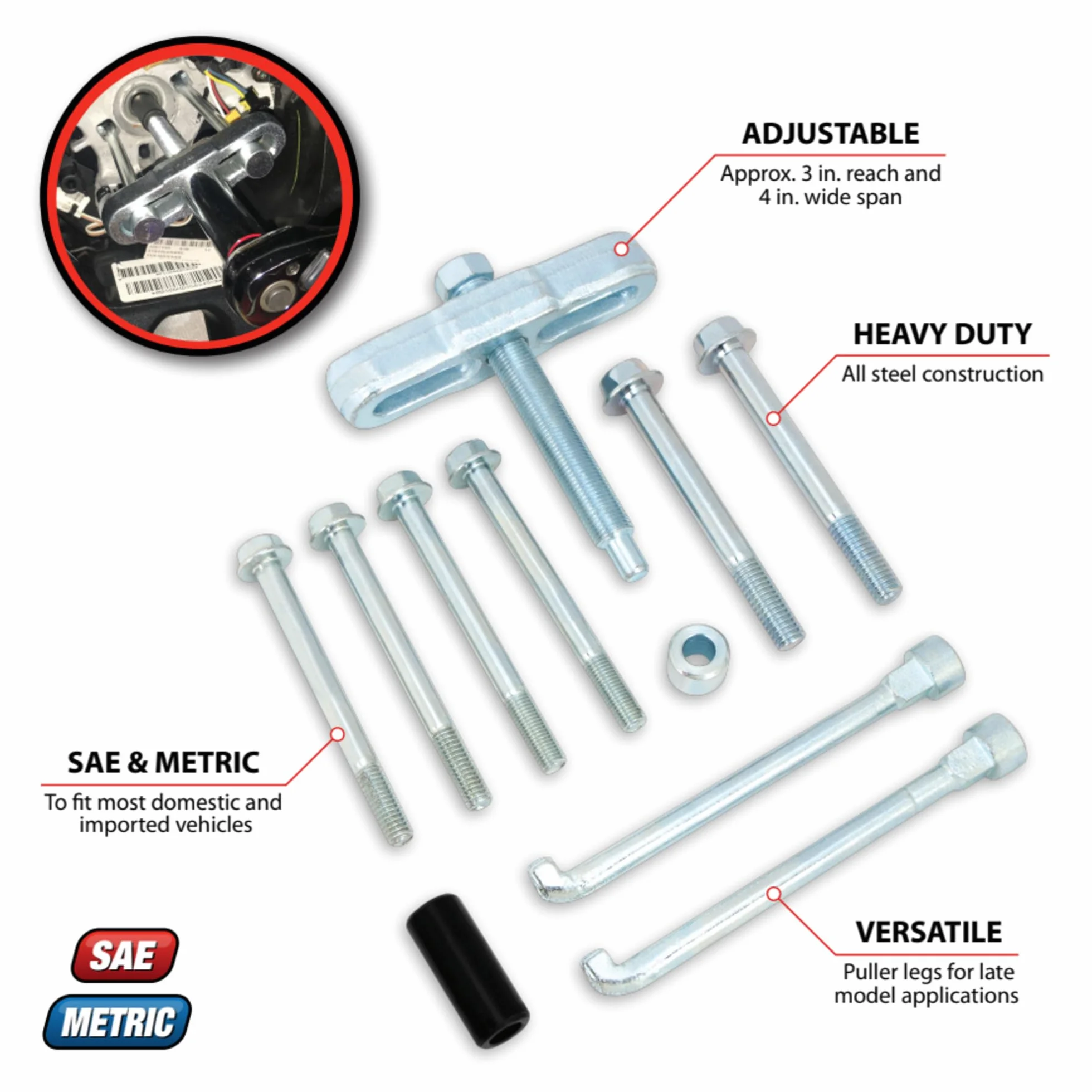 Performance Tool W80651 Steering Wheel Tools