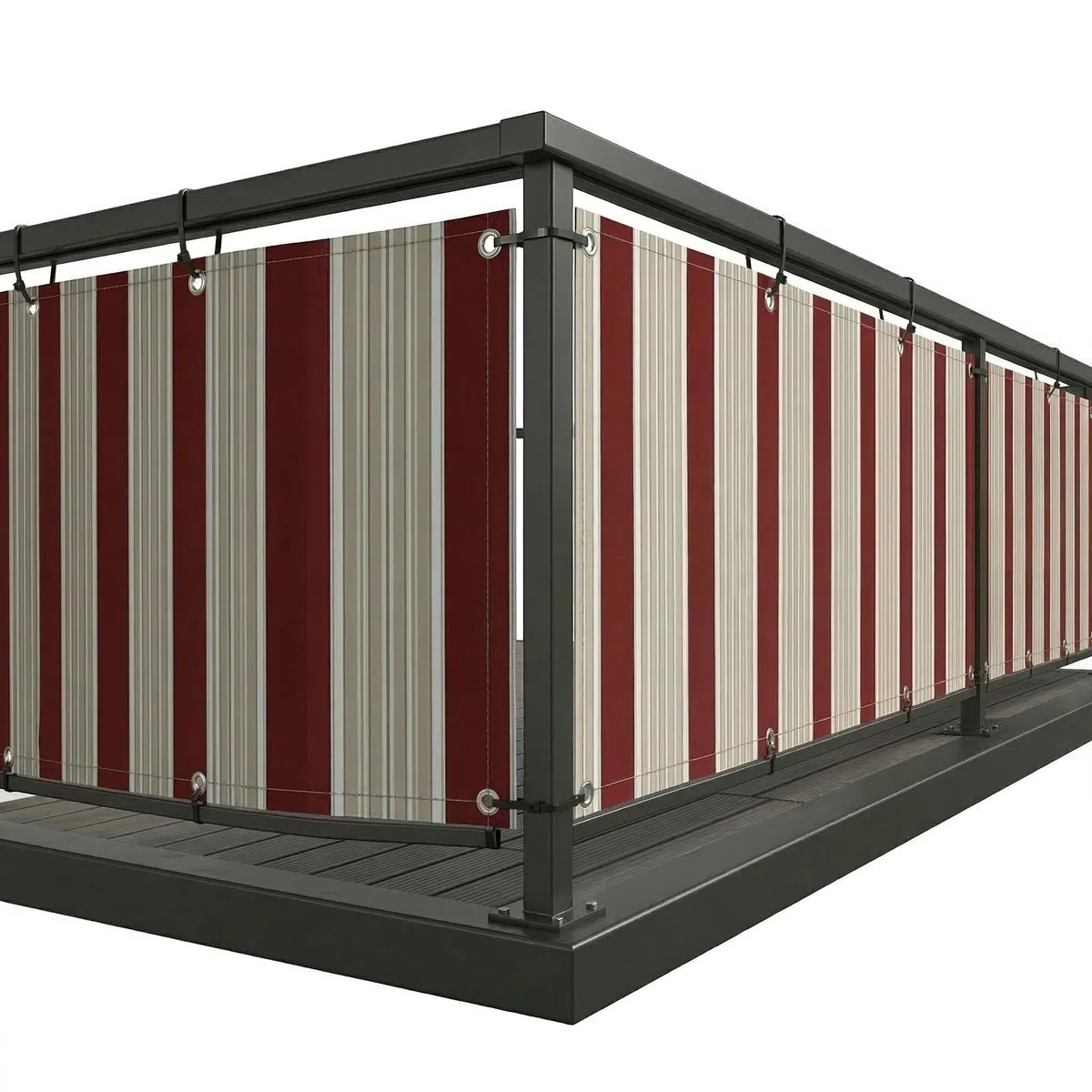 ESTO Telo Frangivisto Balcone 75x500 cm HDPE - Protezione Privacy Antisguardo Copri Ringhiera Impermeabile Antivento UV Bordeaux e Crema