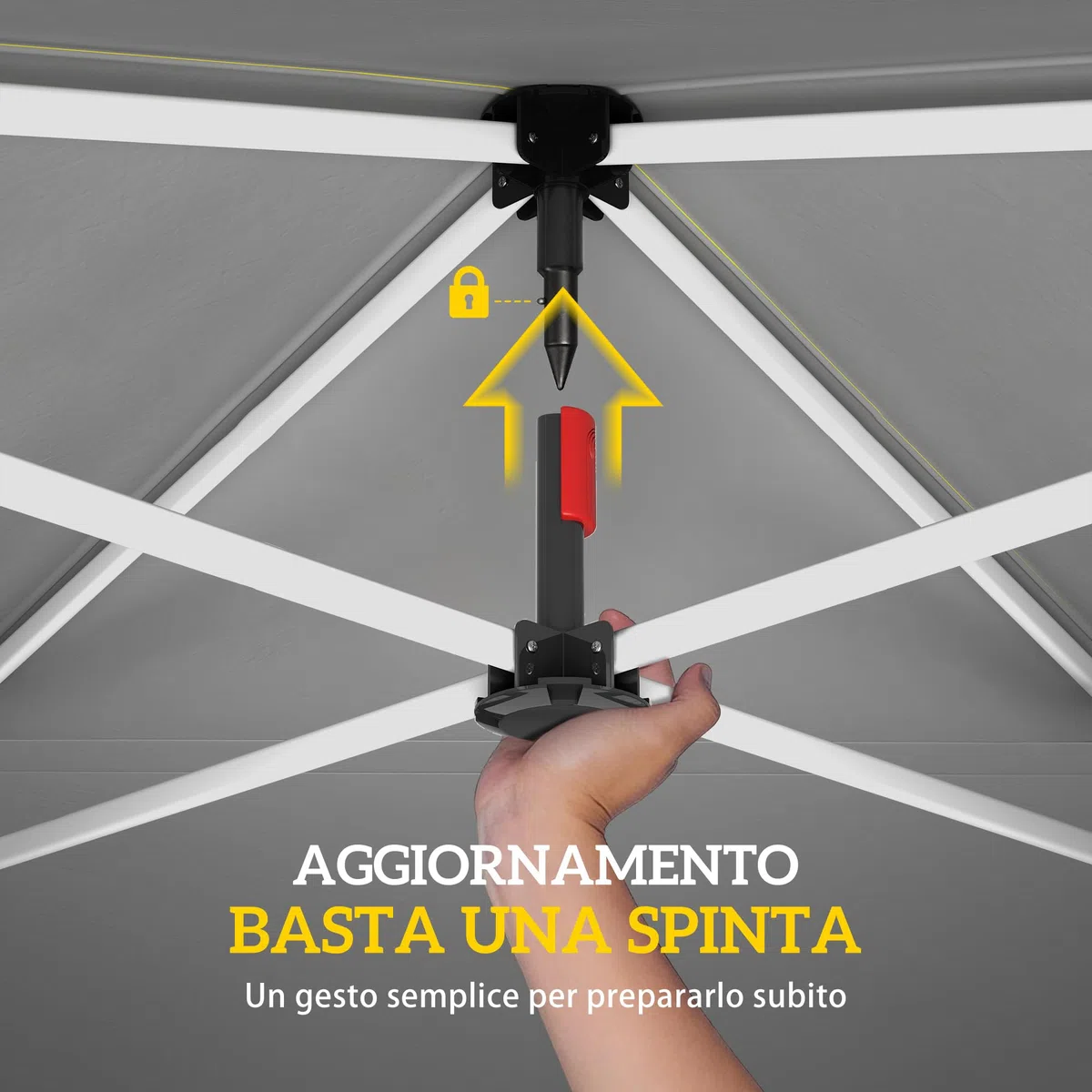 Outsunny Gazebo Pieghevole 3x3m Pop Up con Parete Laterale, Altezza Regolabile, UV50+, Beige