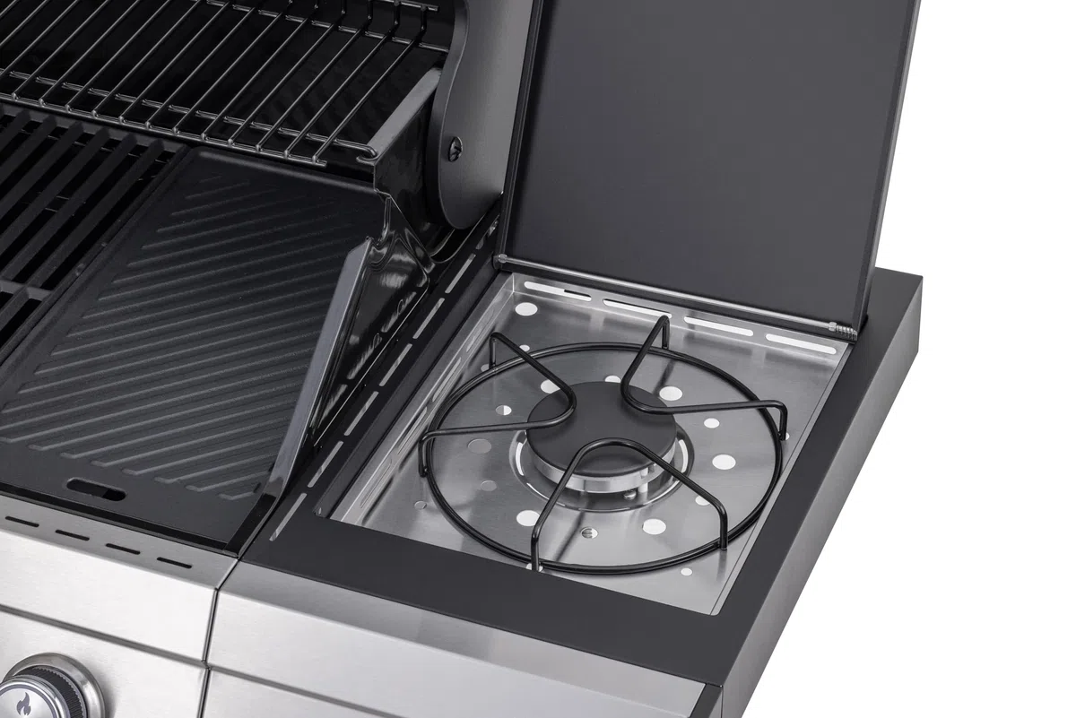 Tarrington House Barbecue a Gas Paxton 4 Bruciatori + Fornello Acciaio Inox Nero Opaco
