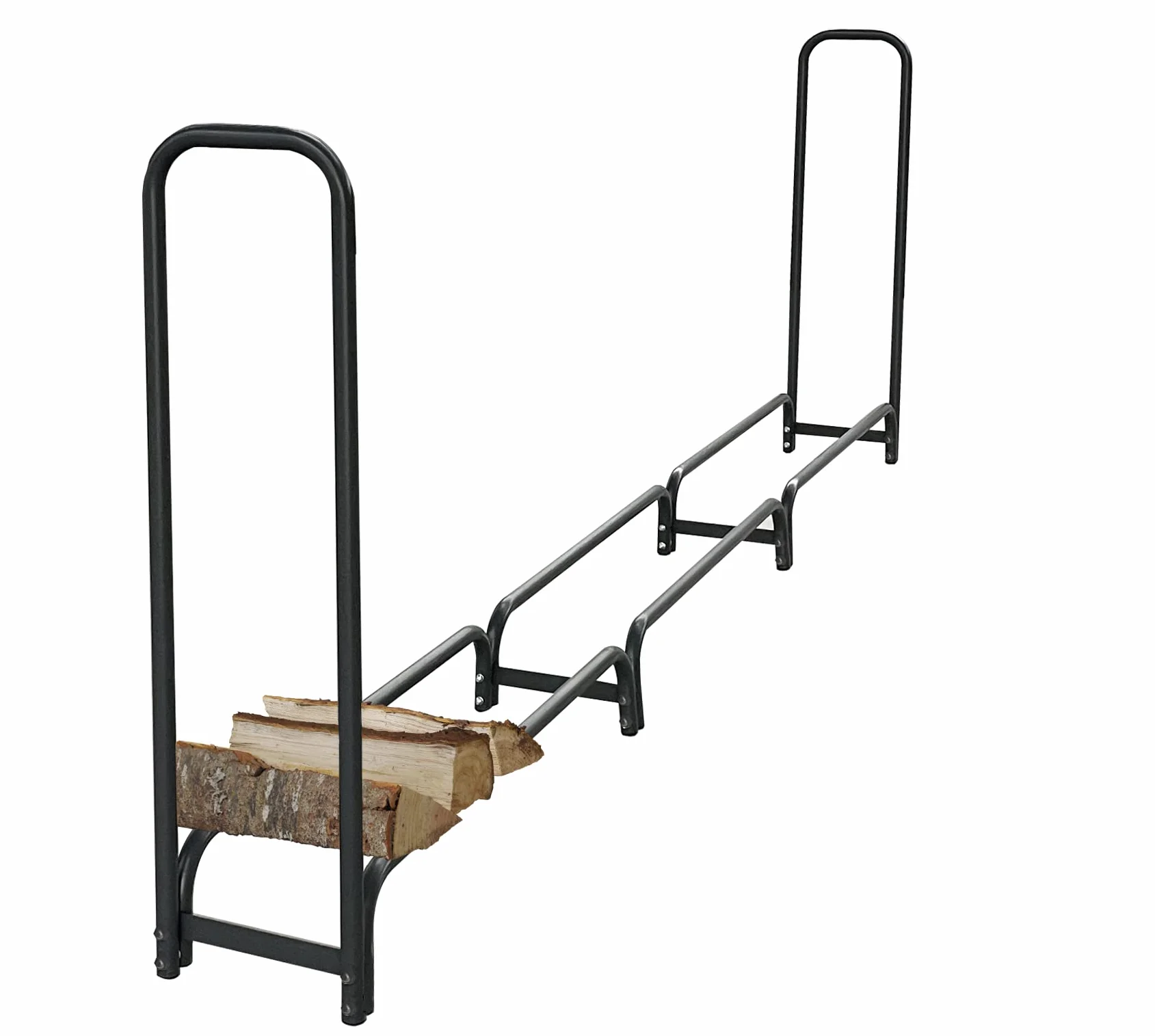 Scaffale in metallo per legna da ardere 272 x 25 x 95 cm con custodia protettiva 1,0 m³