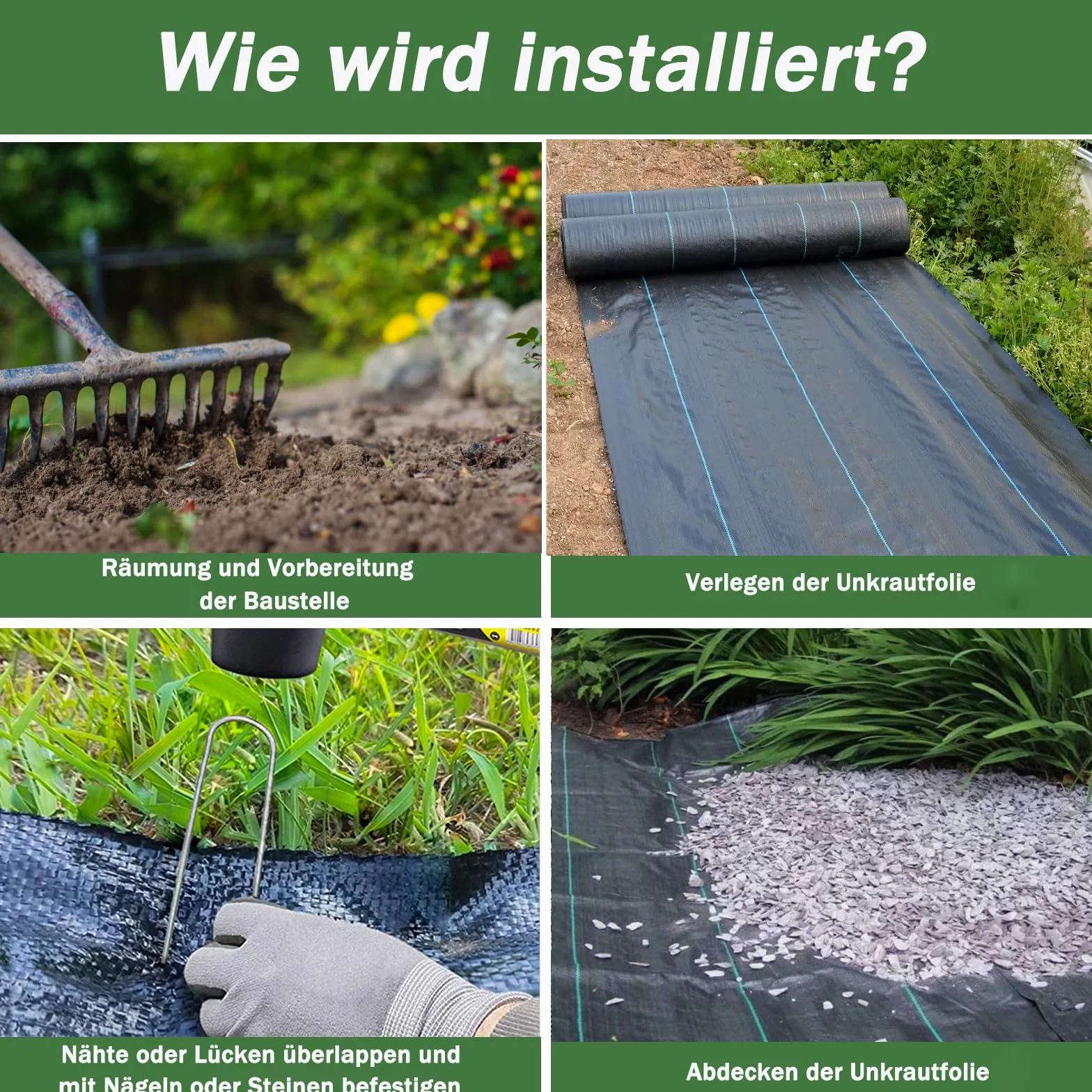 Dripex Telo Pacciamatura 4mx10m 90g/m² Tessuto Anti Erbacce Giardino