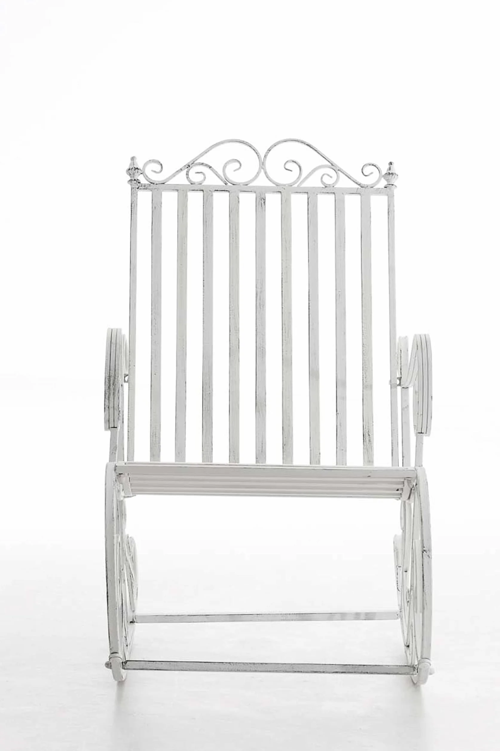 Sedia a Dondolo Relax Smilla Resistente alle Intemperie Giardino Poltrona da Esterno Antico Bianco
