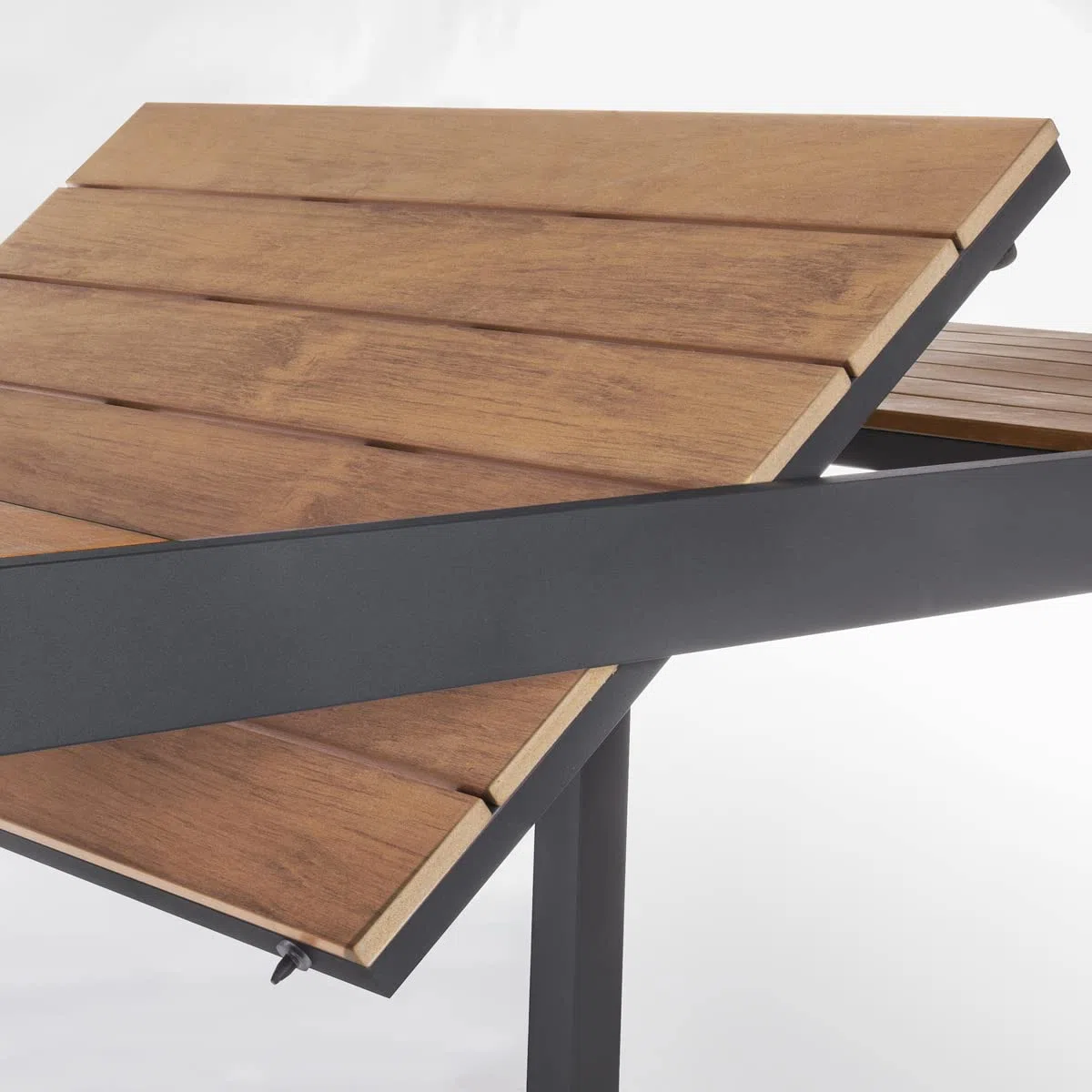 Yellowshop - ELLY tavolo arredo giardino allungabile in alluminio con doghe in polipropilene effetto legno teak, struttura robusta moderno e resistente alle intemperie L160/240xP90xH75 cm Antracite