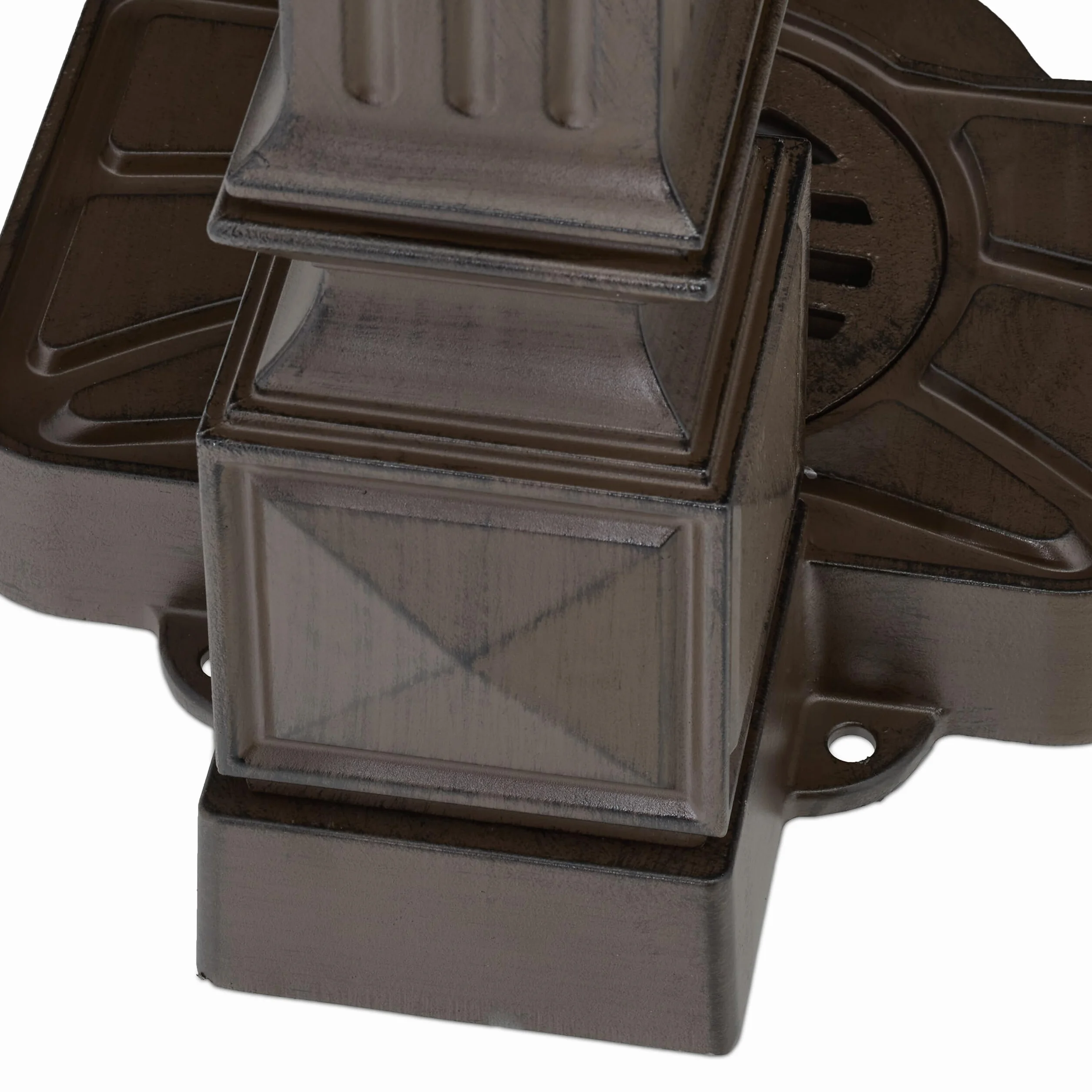 Relaxdays Fontana da Giardino in Stile Antico, Fontanella a Colonna con Rubinetto e Vaschetta, HLP: 82x29x33 cm, Marrone