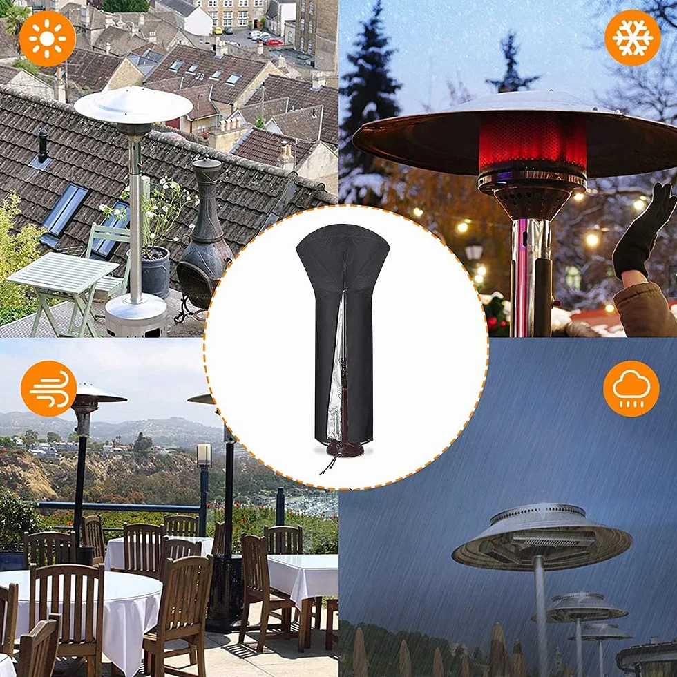 Patio Heater Cover, Impermeabile Copertura Riscaldatore Patio, Copertura Fungo A Gas, Fungo Riscaldante per Esterno A Gas, 420D Oxford, per Mobili da Giardino Terrazza, 226 x 89 x 48 cm