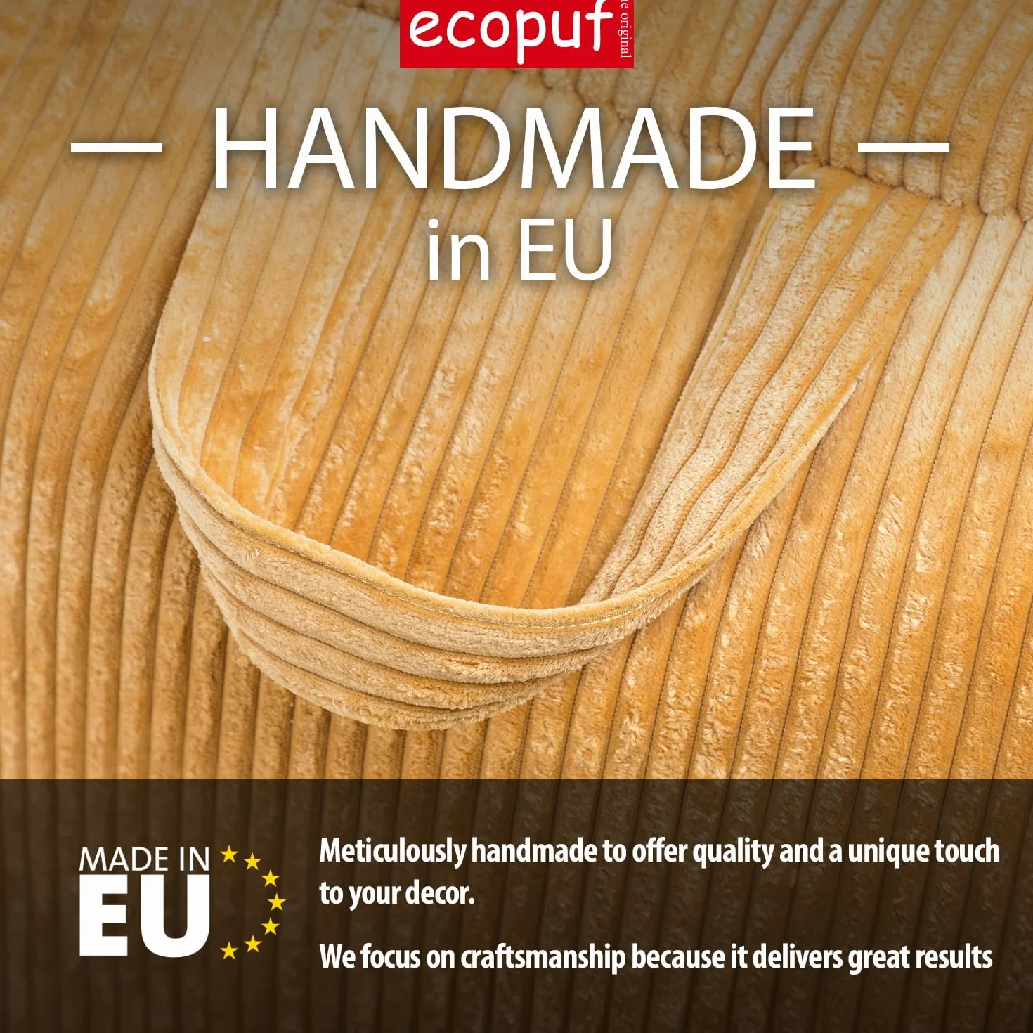 Ecopuf Lazy Pouf Poltrona Sacco in Tessuto Poliestere Impermeabile 150x100 cm