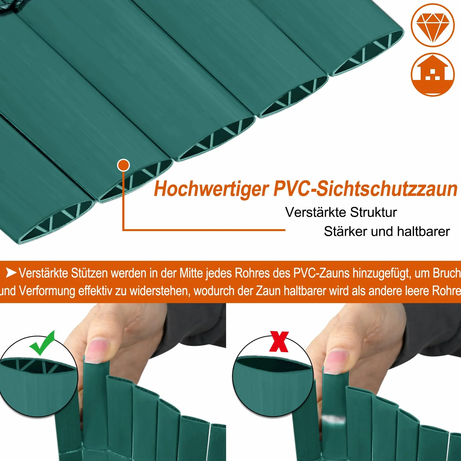 LZQ Telo frangivista in PVC verde, 80 x 600 cm, per balconi, balconi, balconi, balconi, balconi, giardino