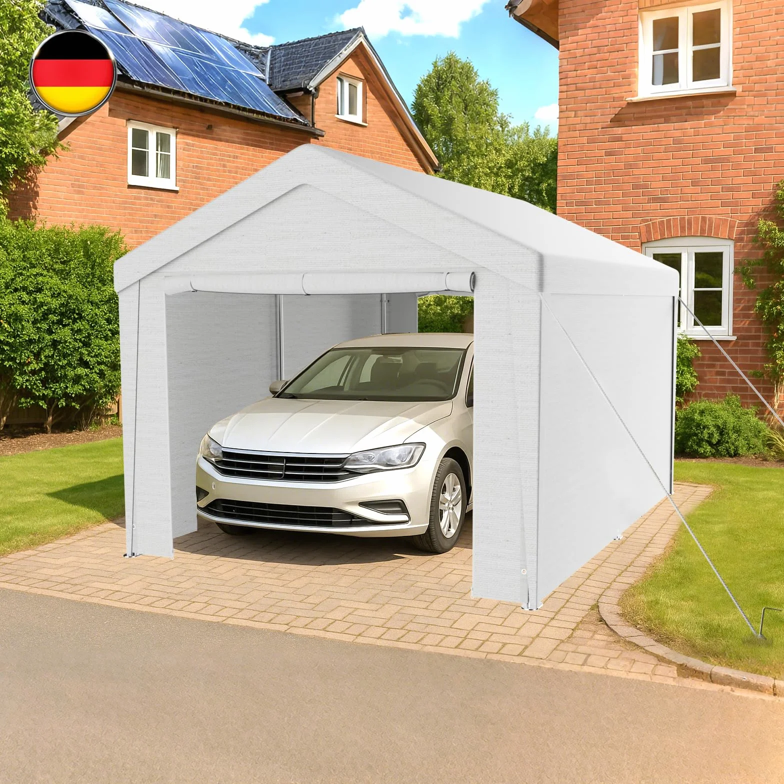 Gazebo per tenda 3x4m telone PE resistenti UV pareti laterali rimovibili telaio metallico tetto rinforzato