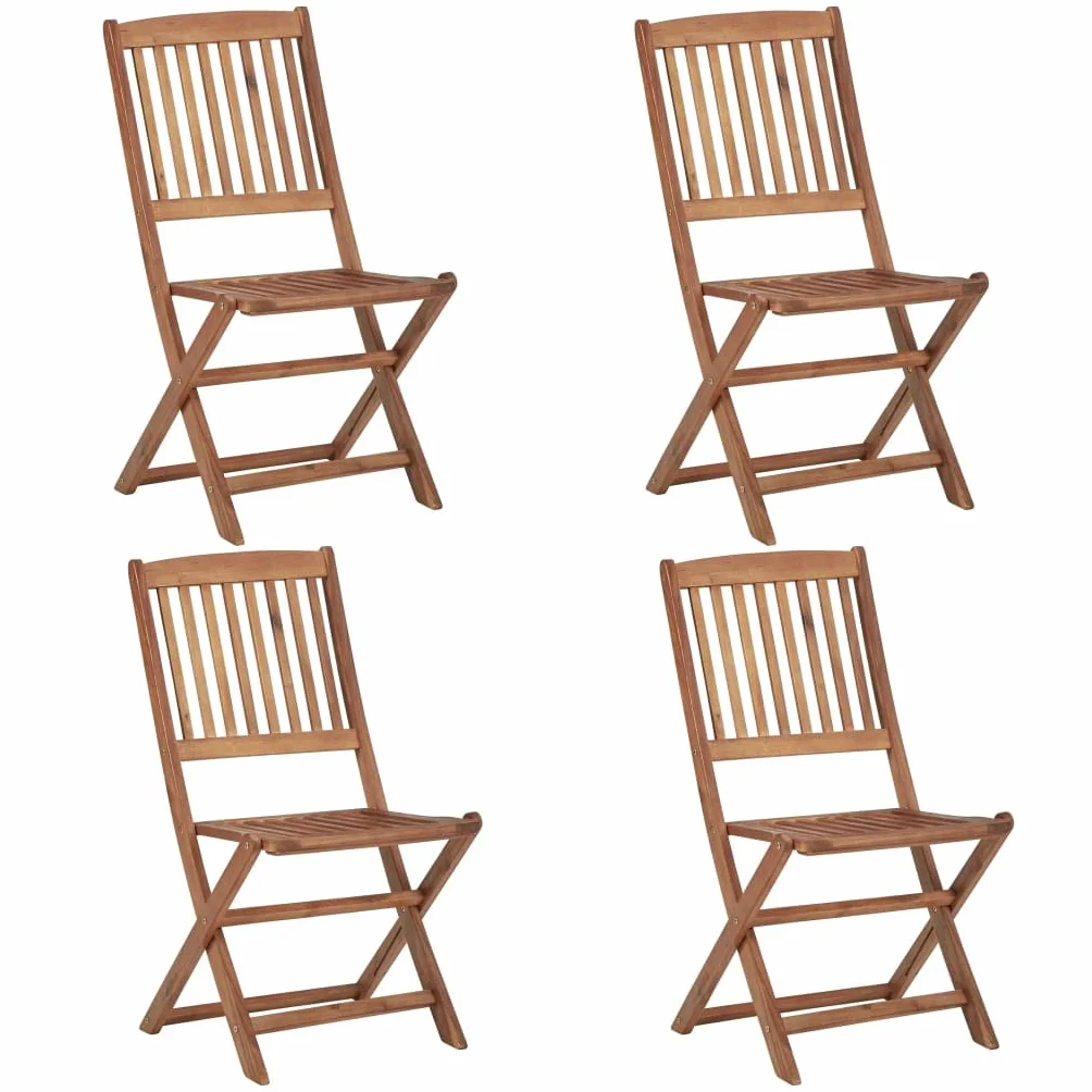 vidaXL Sedie da Giardino Pieghevoli 4 pz Legno Massello d'Acacia