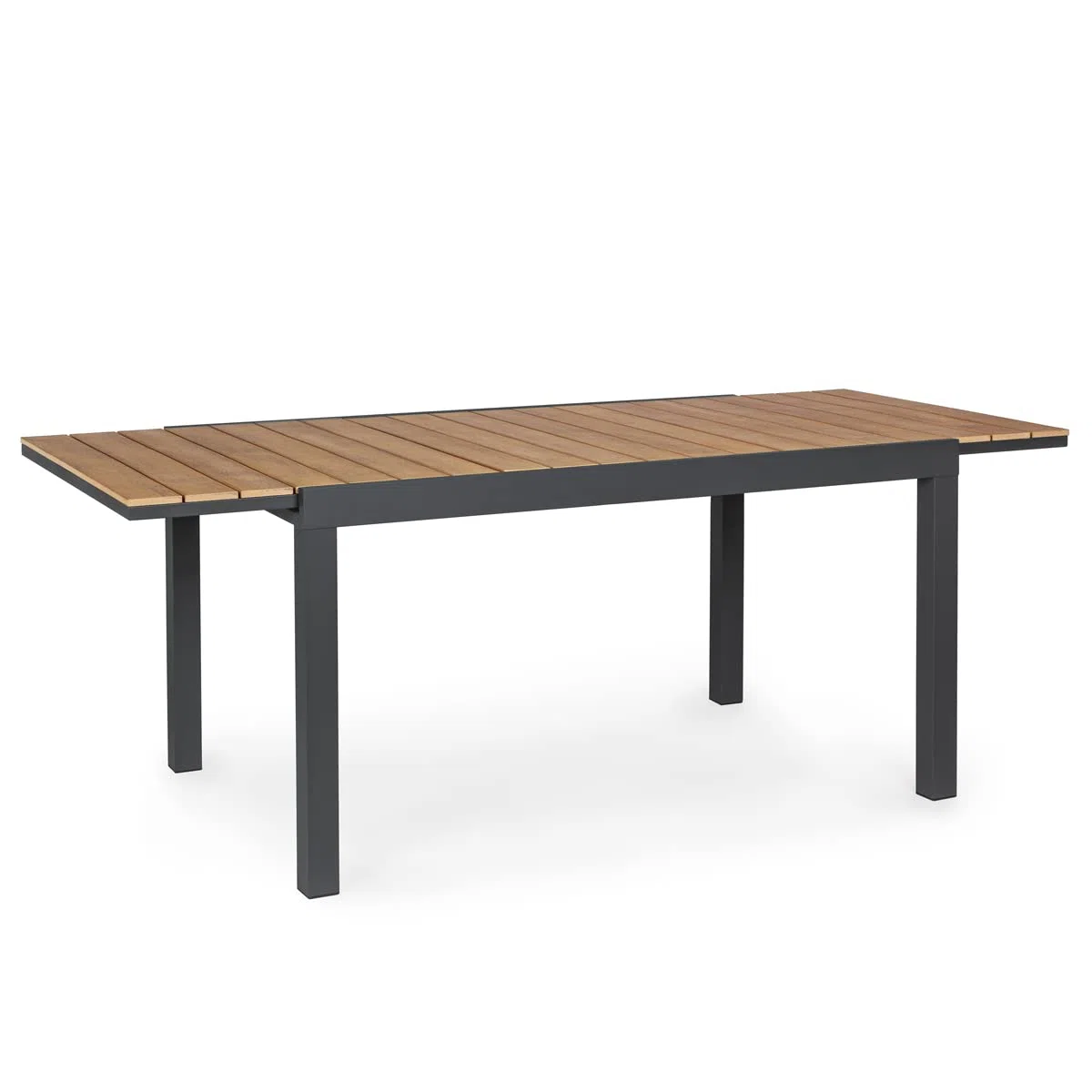 Yellowshop - ELLY tavolo arredo giardino allungabile in alluminio con doghe in polipropilene effetto legno teak, struttura robusta moderno e resistente alle intemperie L160/240xP90xH75 cm Antracite