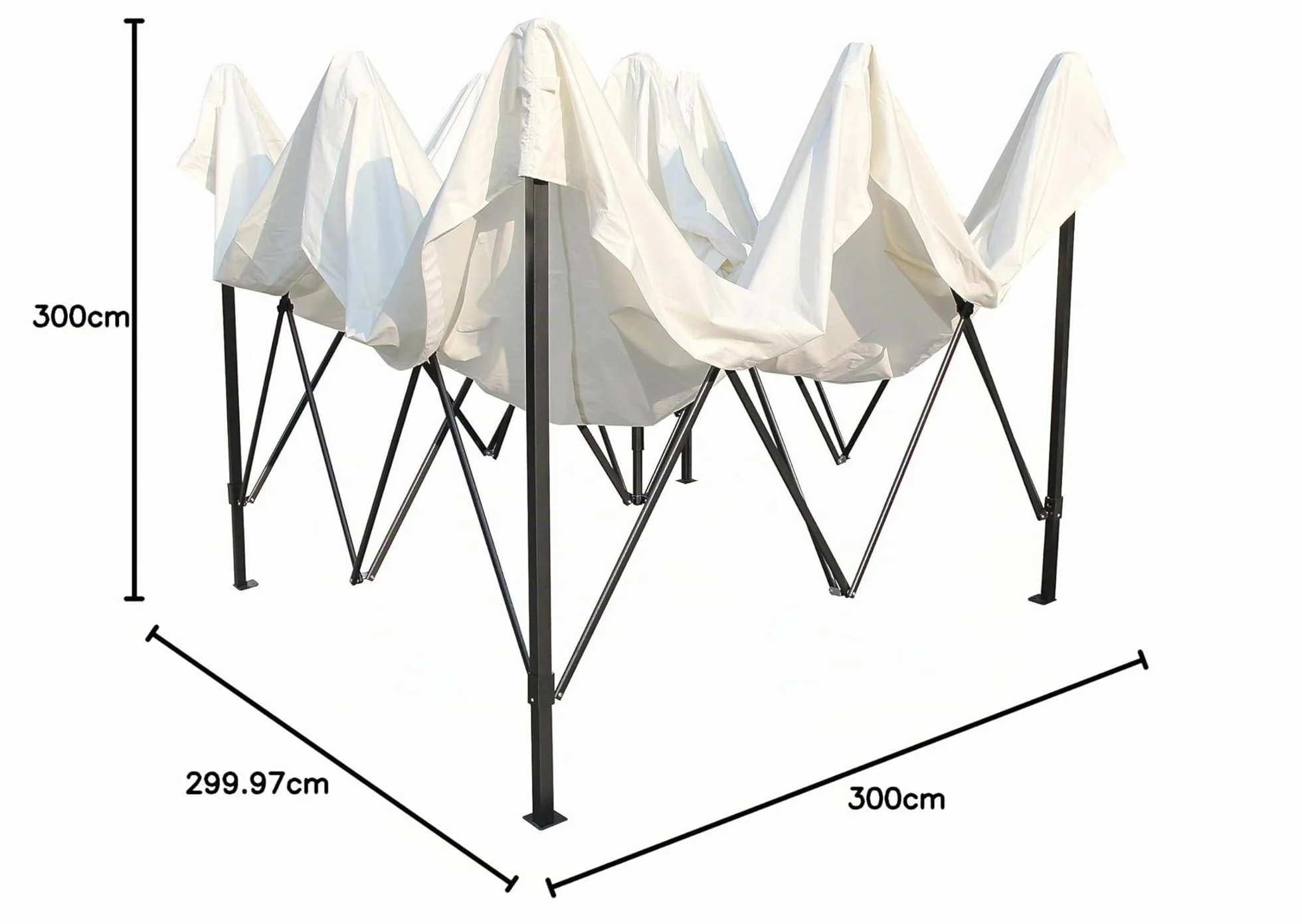 All Seasons Gazebos 3x3m Pop Up Gazebo z akcesoriami i torbą na kółkach, wodoodporny, Kremowy