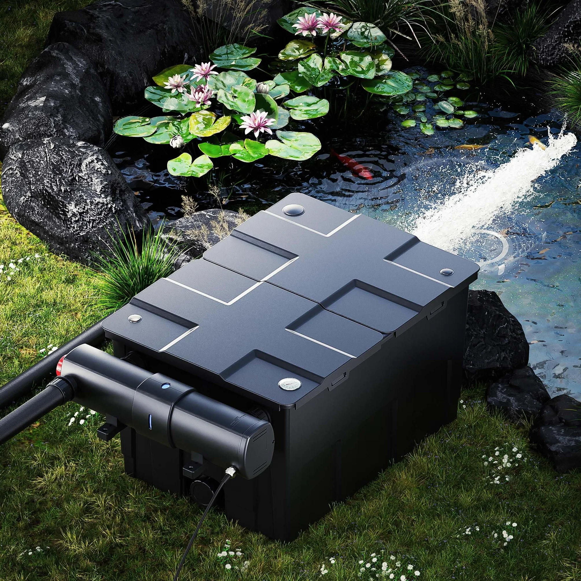 Set Filtro SunSun 60.000l Chiarificatore 18W Pompa NEO10000 80W