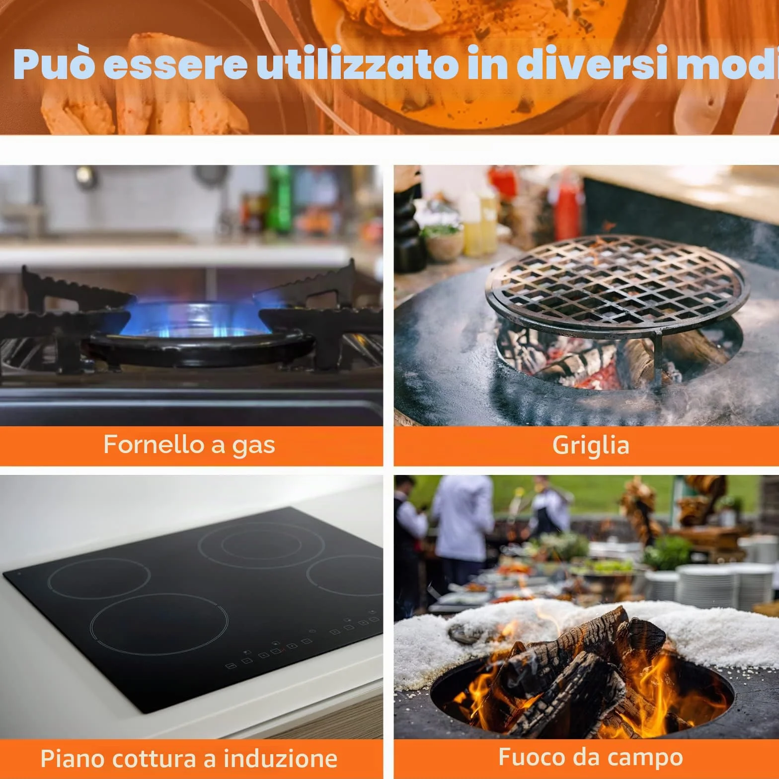 UISEBRT Dutch Oven Set in scatola di legno - Set Forno Olandese con forno olandese, molti accessori in Ghisa, già cotto, con Dutch Oven, padella e coperchio