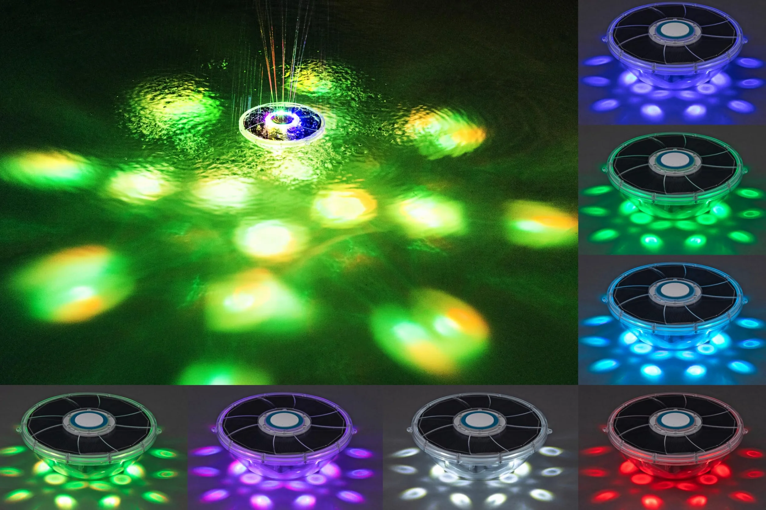 Bestway 58849 Fontana Solare con LED FloatBright, Nero