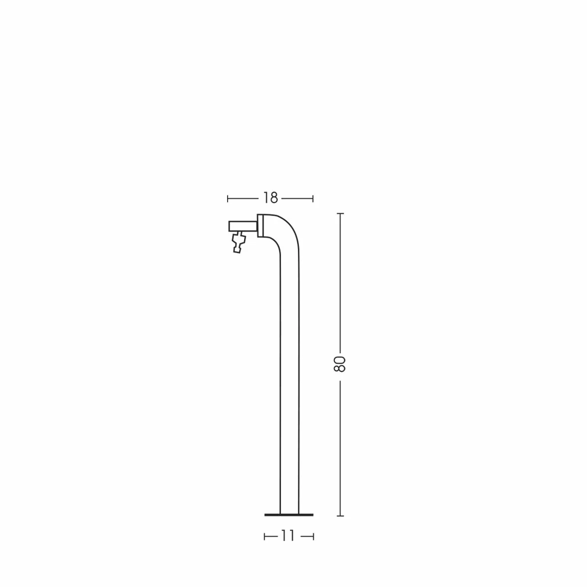 Fontana modello Periscopio in acciaio inox AISI 316 BEL-FER modello 42/PSI, completa di impianto e rubinetto.