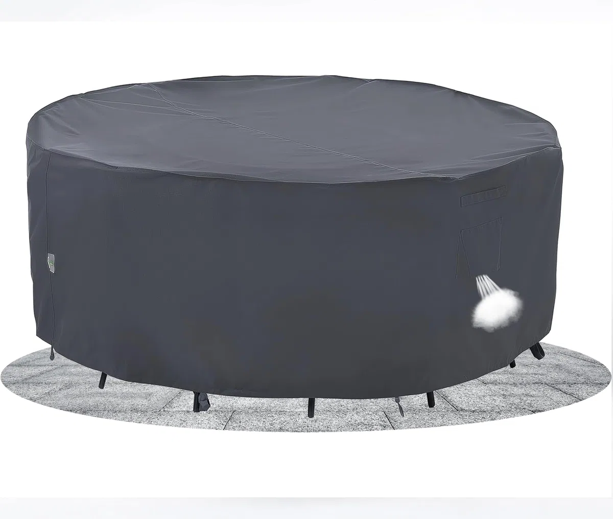 F&J Outdoors Copertura Protettiva per Tavoli da Giardino Robusta Impermeabile Protezione Neve Copertura per Tavolo da Terrazza Resistente alle Intemperie in Estate e Inverno Rotonda 157,5x70cm