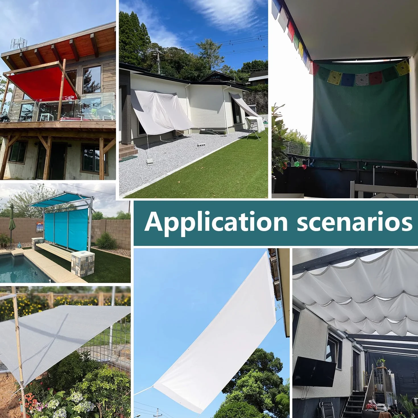 Vela Ombreggiante Impermeabile Rettangolare 3x4M, Tenda da Sole per Esterno, Telo Parasole con Occhielli, Antivento