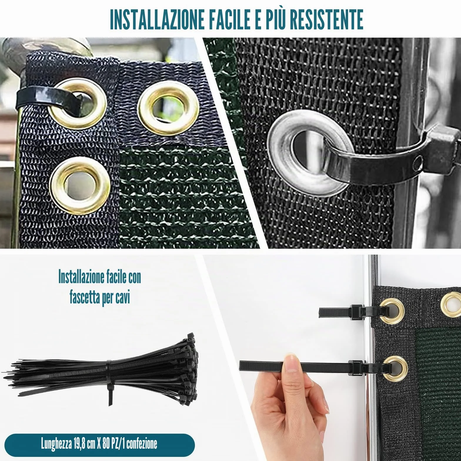 UIRWAY Telo Ombreggiante Sabbia 1,22m x 15,24m Rete Ombreggiante Occhiellato Protezione 90% Blocco Privacy Servizio Pesante HDPE 170g/m² Frangivista per Recinzione Giardino Terrazzo (Verde)