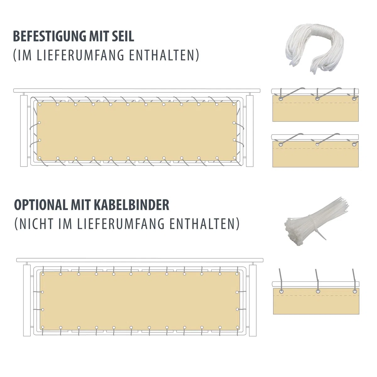 jarolift Copertura per Balcone Impermeabile, Telo di Rivestimento e Protezione per Balcone, 600 x 75 cm (24 Occhielli), Verde Scuro
