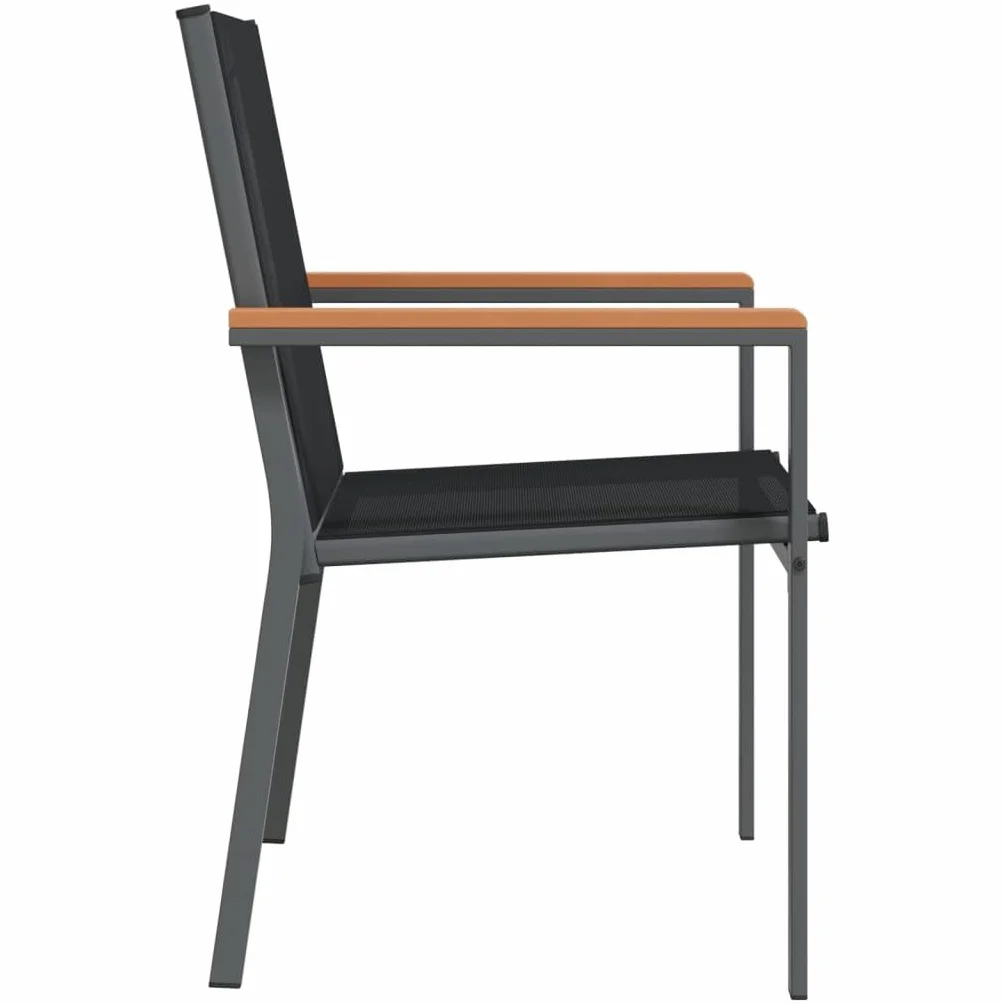 vidaXL Sedie da Giardino 2 pz Nere 55x61,5x90 cm Textilene e Acciaio