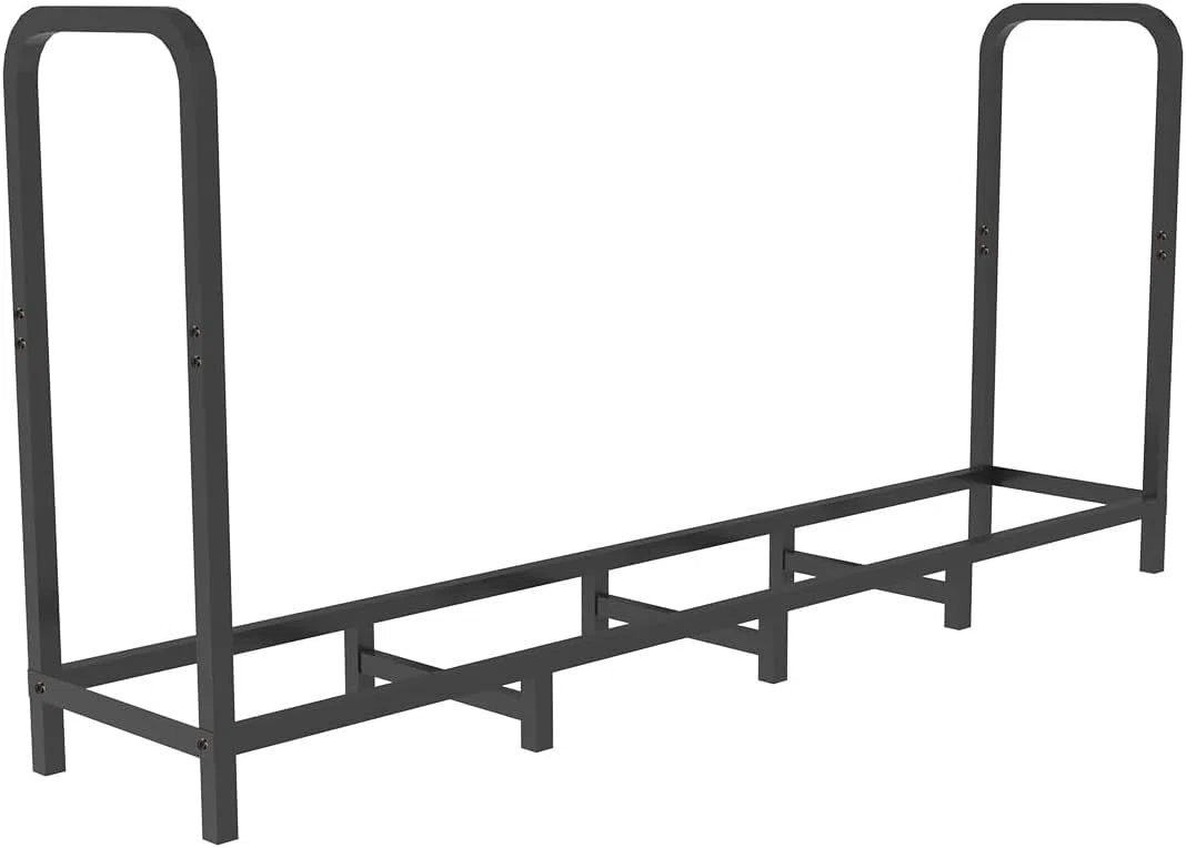 Artigarden Scaffale per legna da ardere 162 cm regolabile in metallo camino nero