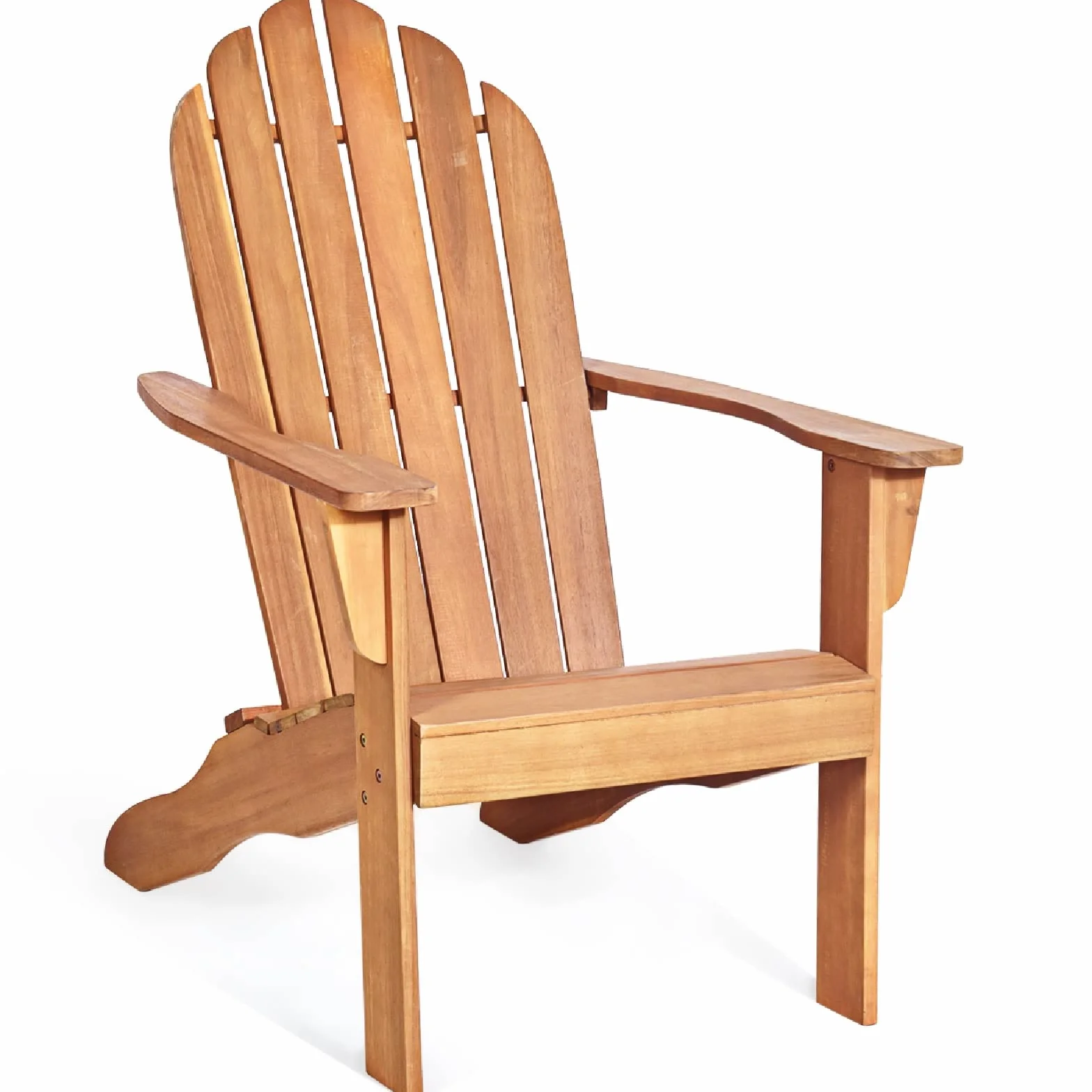 GIANTEX Sedia Adirondack da Giardino, Poltrona in Legno, Pausa da Esterno, Schienale a 6 Righe, Ideale per Estate, Portata di 160kg, 69x88x103cm, Grigio/Naturale/Bianco (naturale)