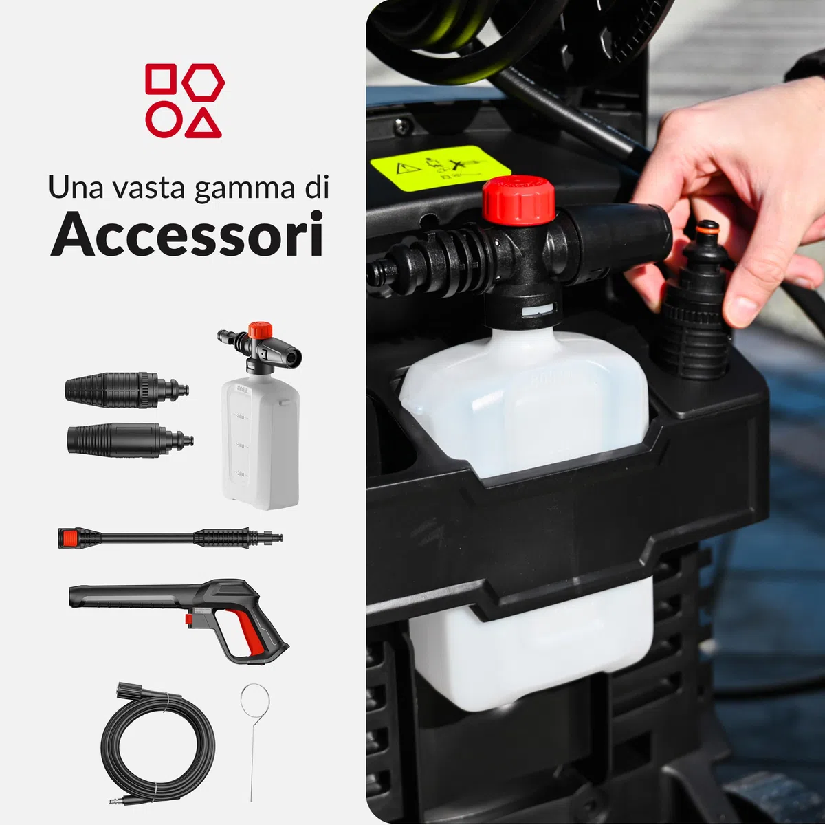 LEHMANN Missouri Idropulitrice ad Alta Pressione 2200 W 240 bar 480 l/h 10 m Lancia Schiuma Ugello Regolabile Turbo