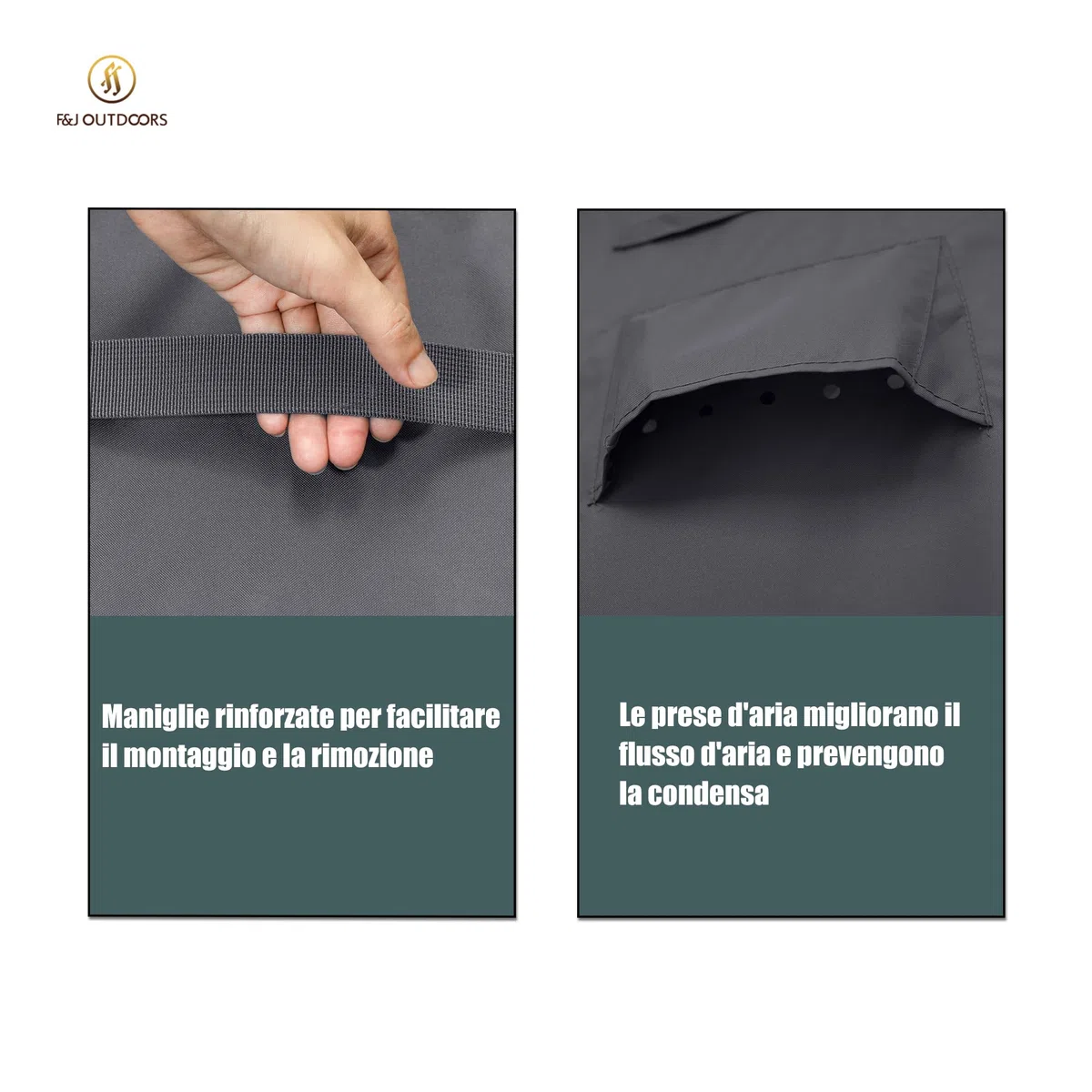 F&J Outdoors Copertura Protettiva per Tavoli da Giardino Robusta Impermeabile Protezione Neve Copertura per Tavolo da Terrazza Resistente alle Intemperie in Estate e Inverno Rotonda 157,5x70cm