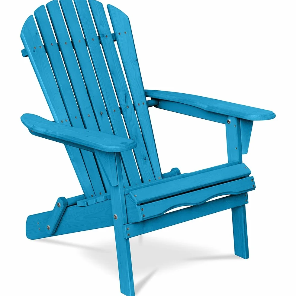 Sedia da Esterno in Legno con Braccioli - Sedia da Giardino Adirondack - Adirondack Turchese