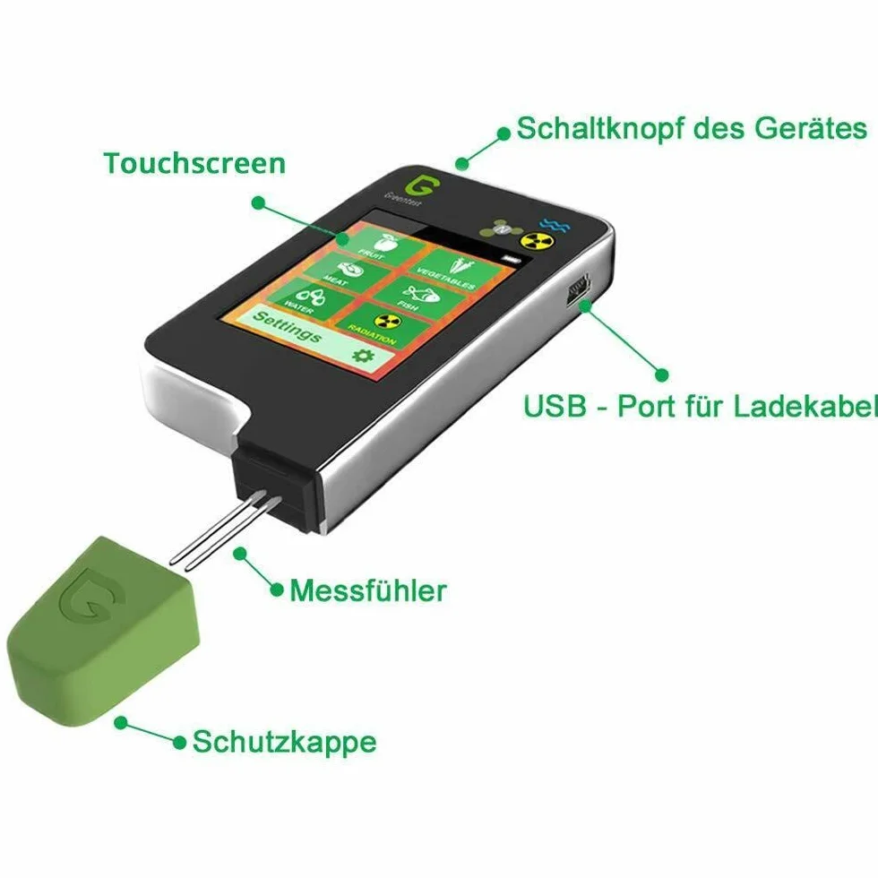 Greentest Eco 5 6in1 Rilevatore di Nitrati e Radiazioni TDS Geiger Counter Portatile (Nero)